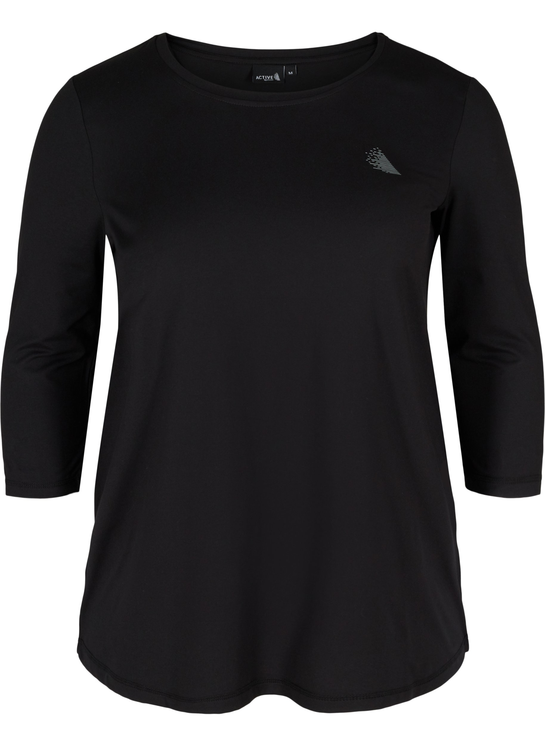 Trainingsshirt mit 3/4-Ärmeln, Black, Packshot image number 0