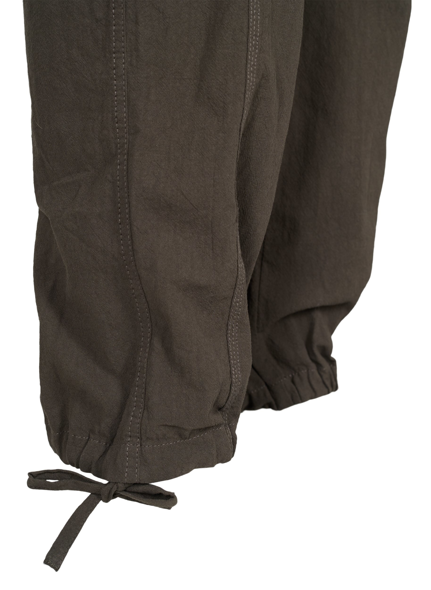 Lockere Hose aus Baumwolle, Khaki Green, Packshot image number 3