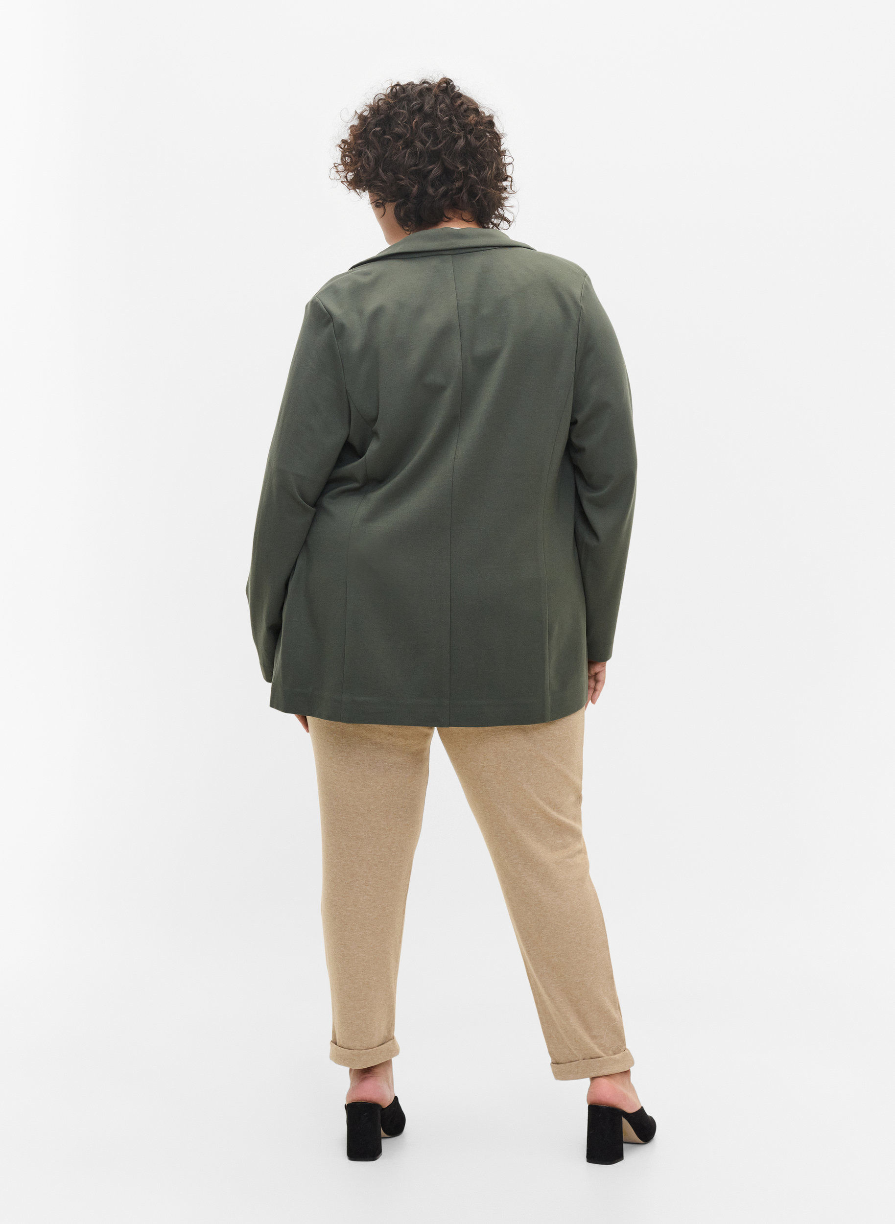 Melierte Hose mit Tunnelzug und Taschen, Beige Melange, Model image number 1