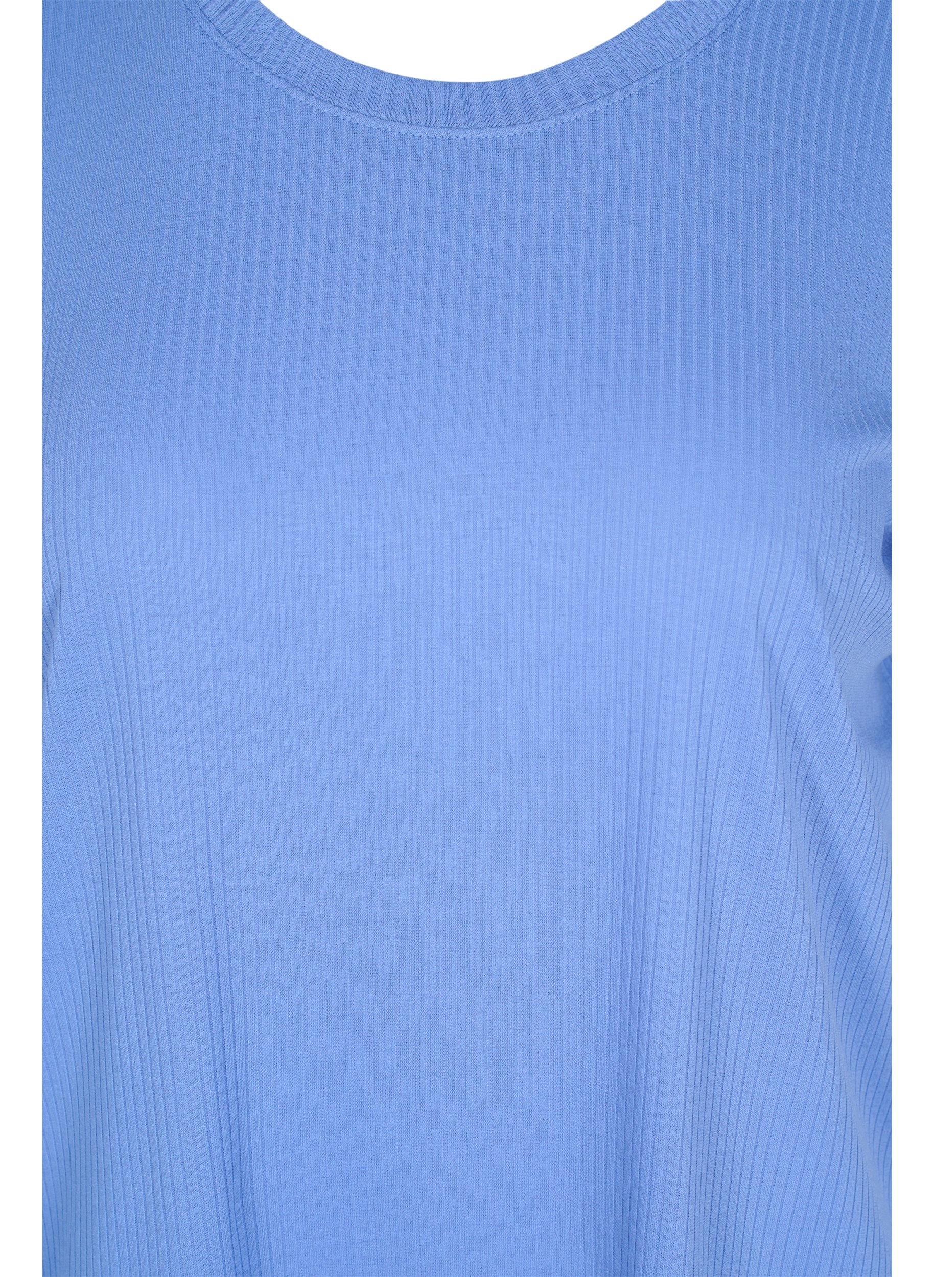 Kurzarm T-Shirt in Rippqualität, Wedgewood, Packshot image number 2