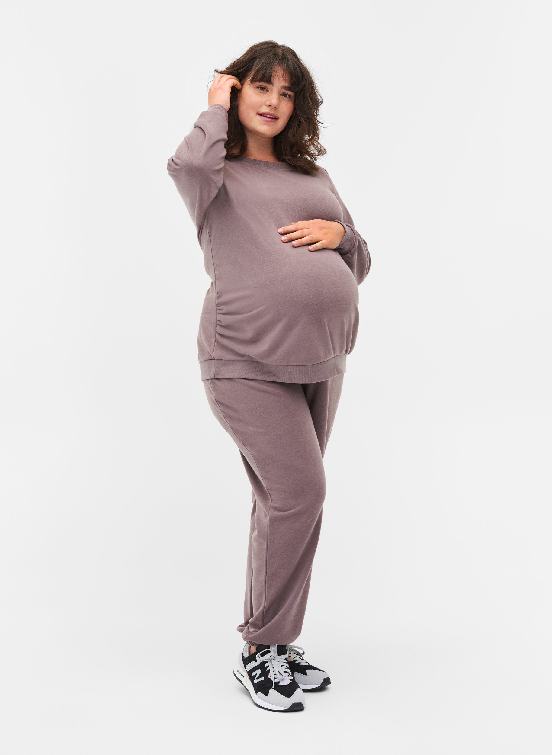 Schwangerschafts-Sweatshirt mit Rippbündchen, Iron, Model image number 2