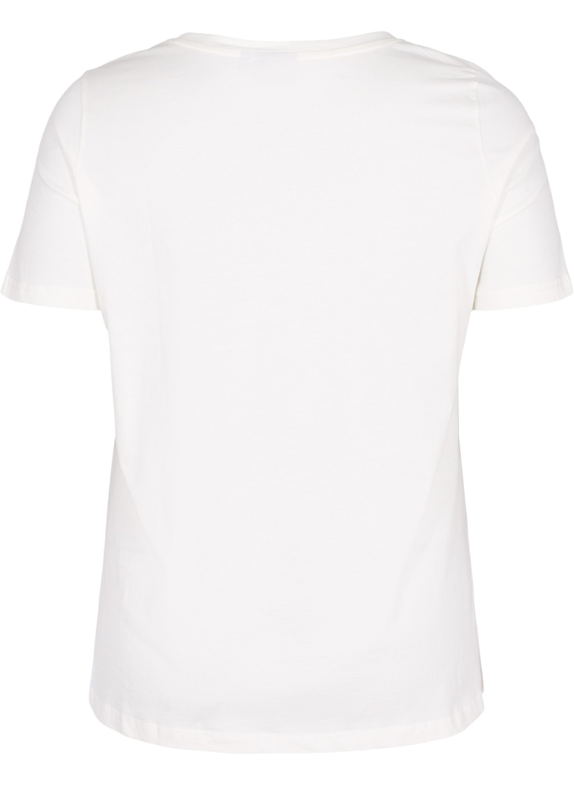 Baumwoll-T-Shirt mit Perlen, Warm Off-white, Packshot image number 1