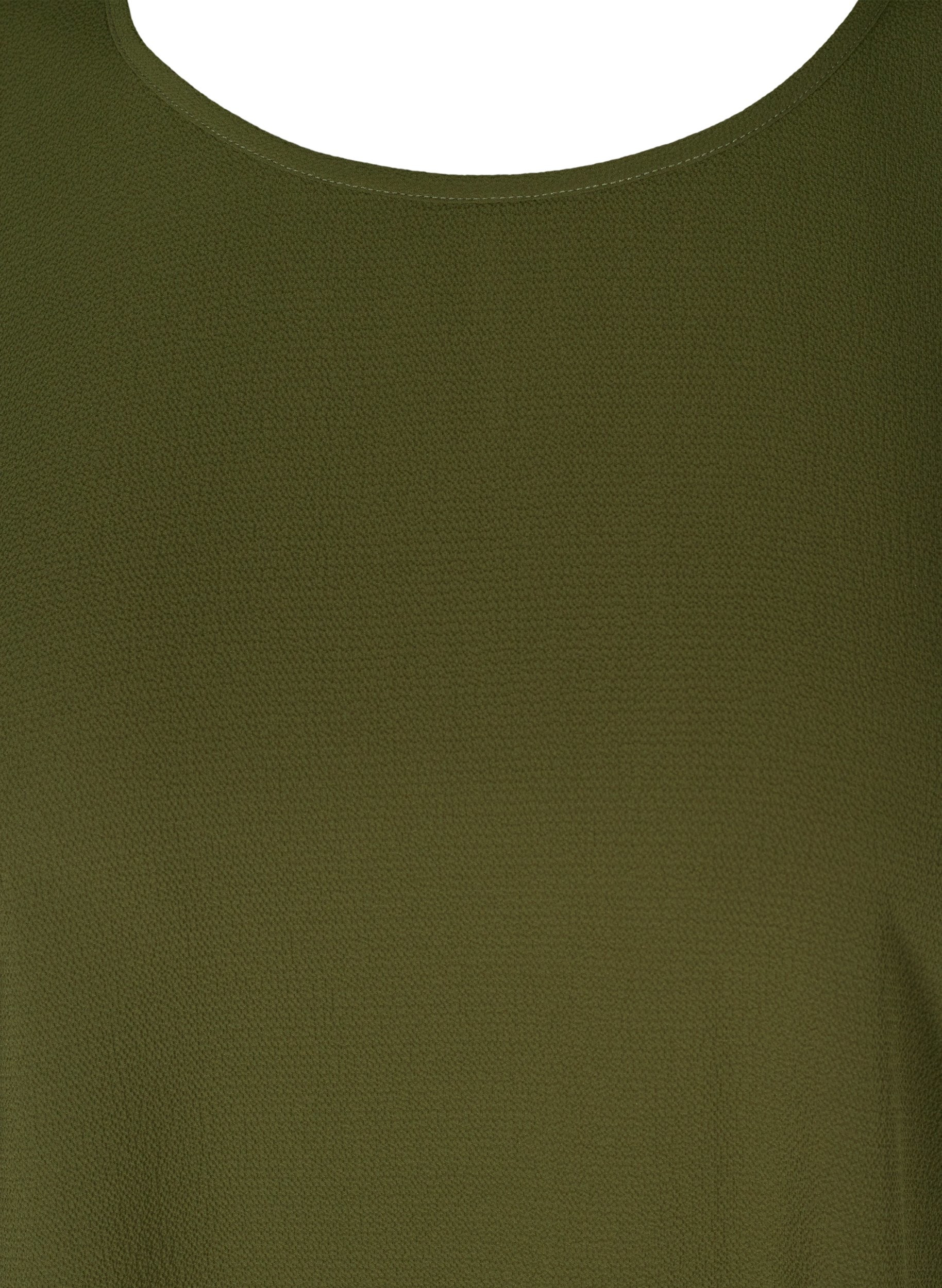 Bluse mit kurzen Ärmeln und Rundhalsausschnitt, Ivy Green, Packshot image number 2