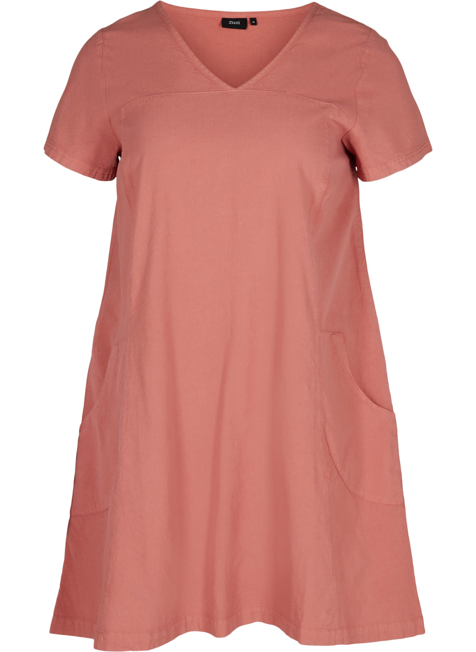 Kurzarm Kleid aus Baumwolle, Canyon Rose , Packshot image number 0