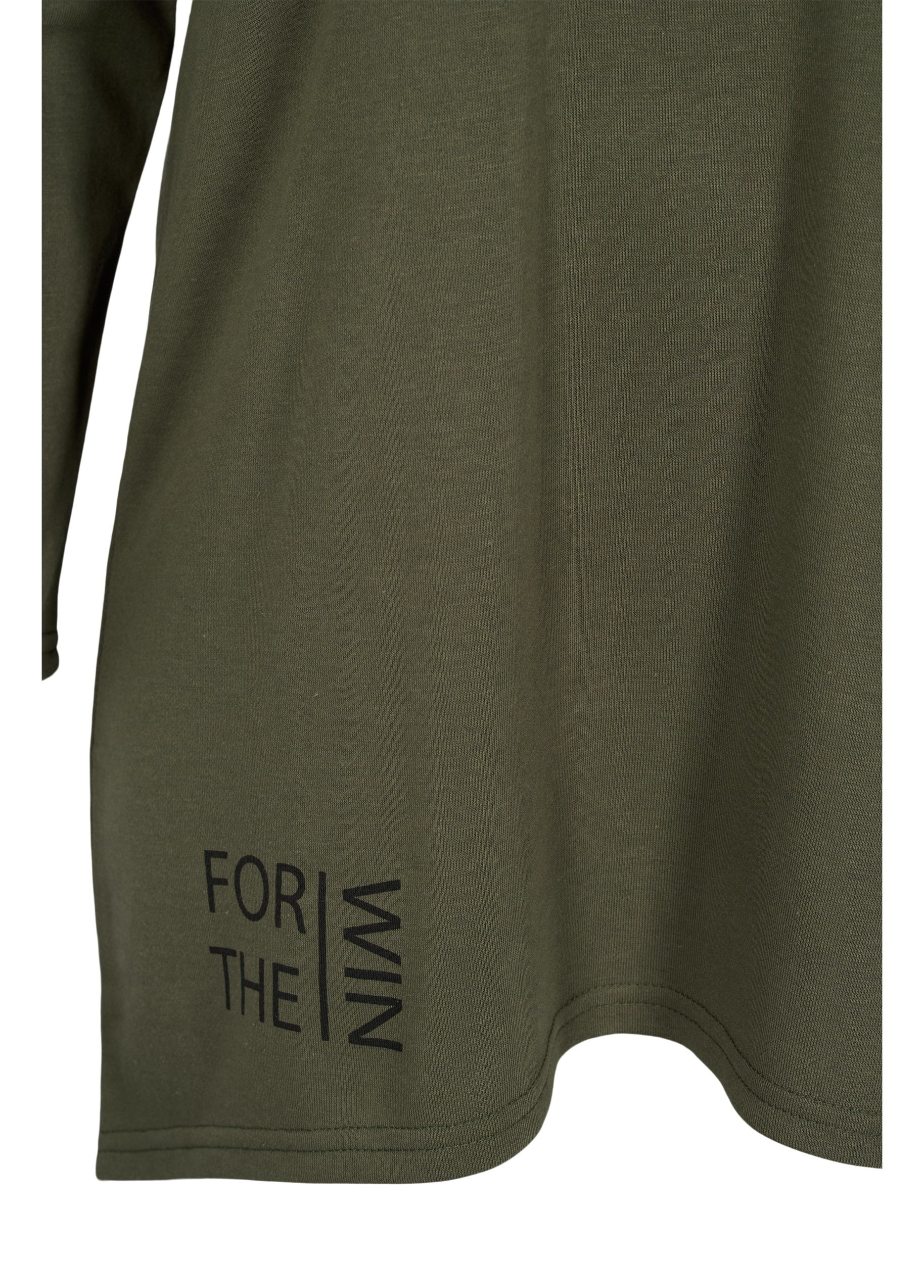 Langes Sweatshirt mit V-Ausschnitt und Kapuze, Ivy Green, Packshot image number 3