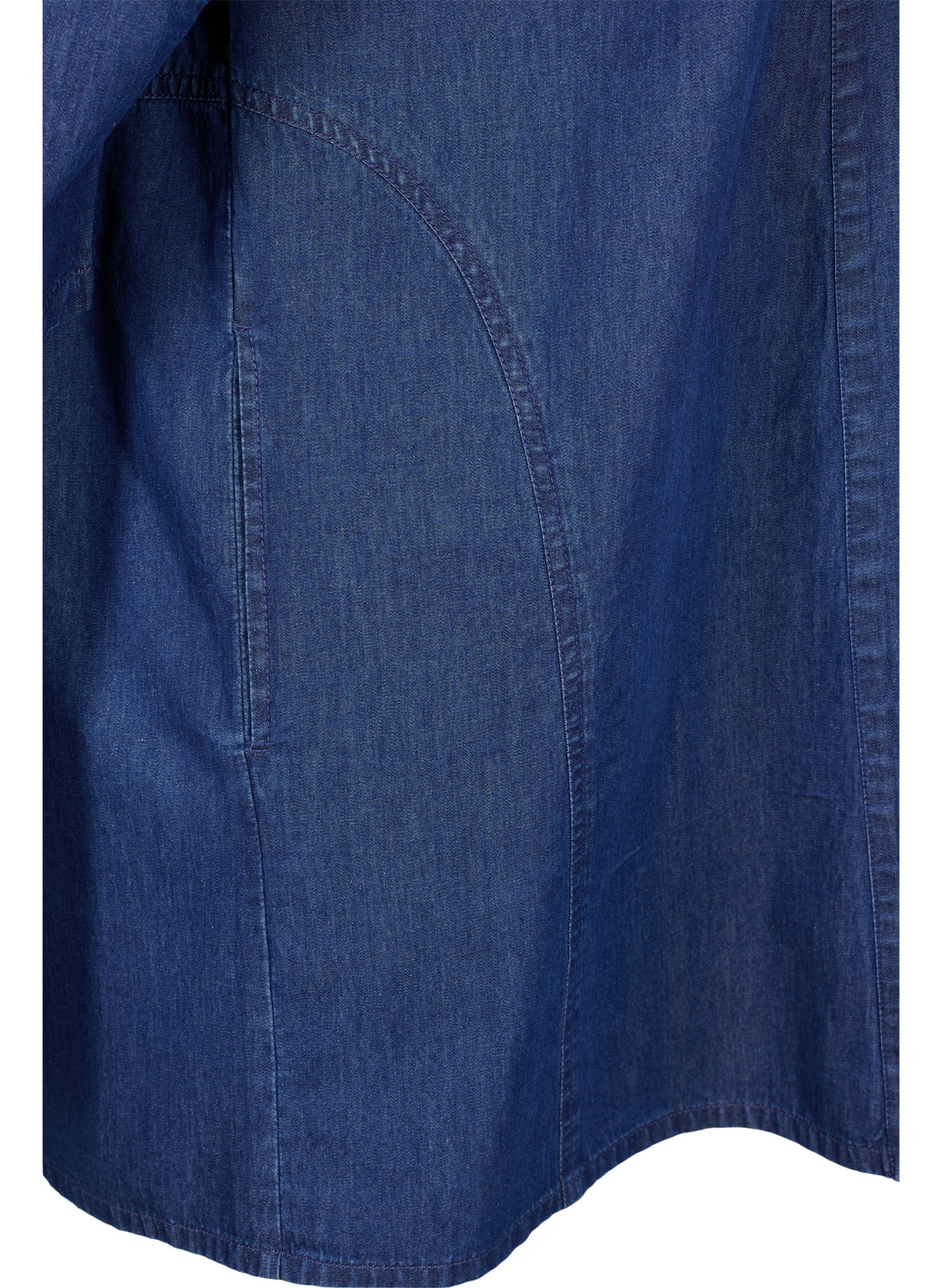 Denim Kimono mit 3/4-Ärmeln, Medium Blue Denim, Packshot image number 3
