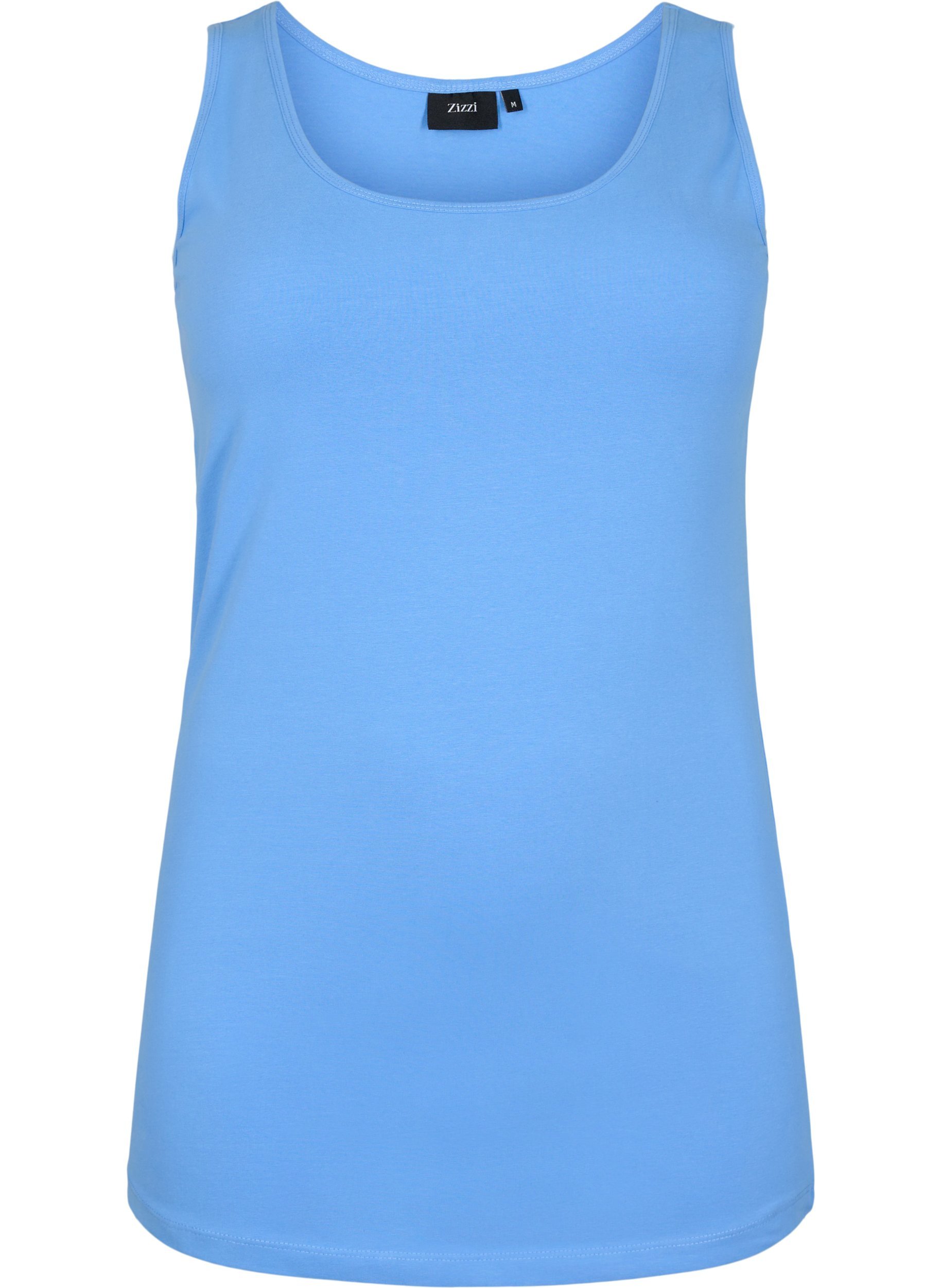 Einfarbiges basic Top aus Baumwolle, Ultramarine, Packshot image number 0
