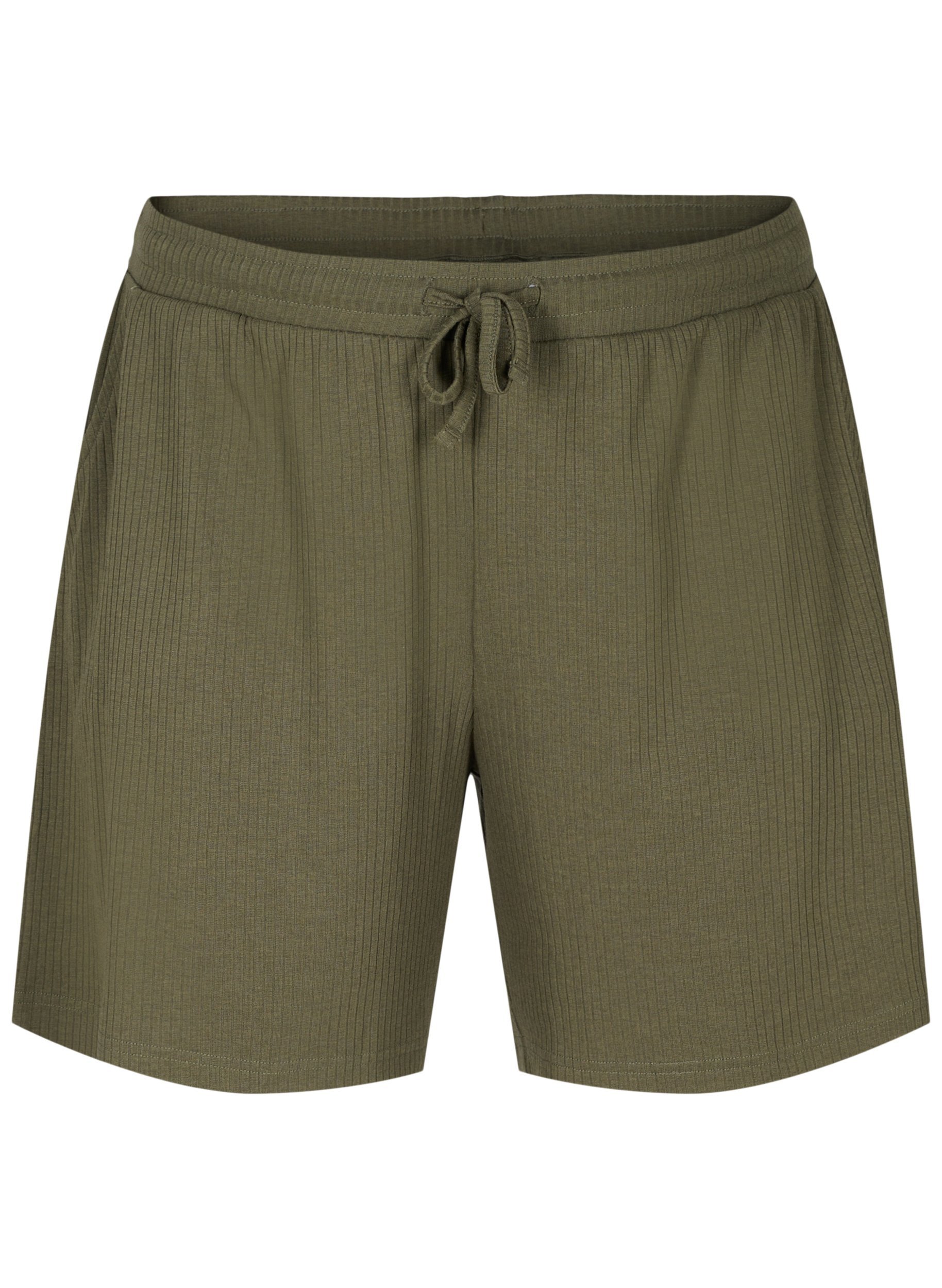 Shorts aus Rippqualität mit Taschen, Dusty Olive