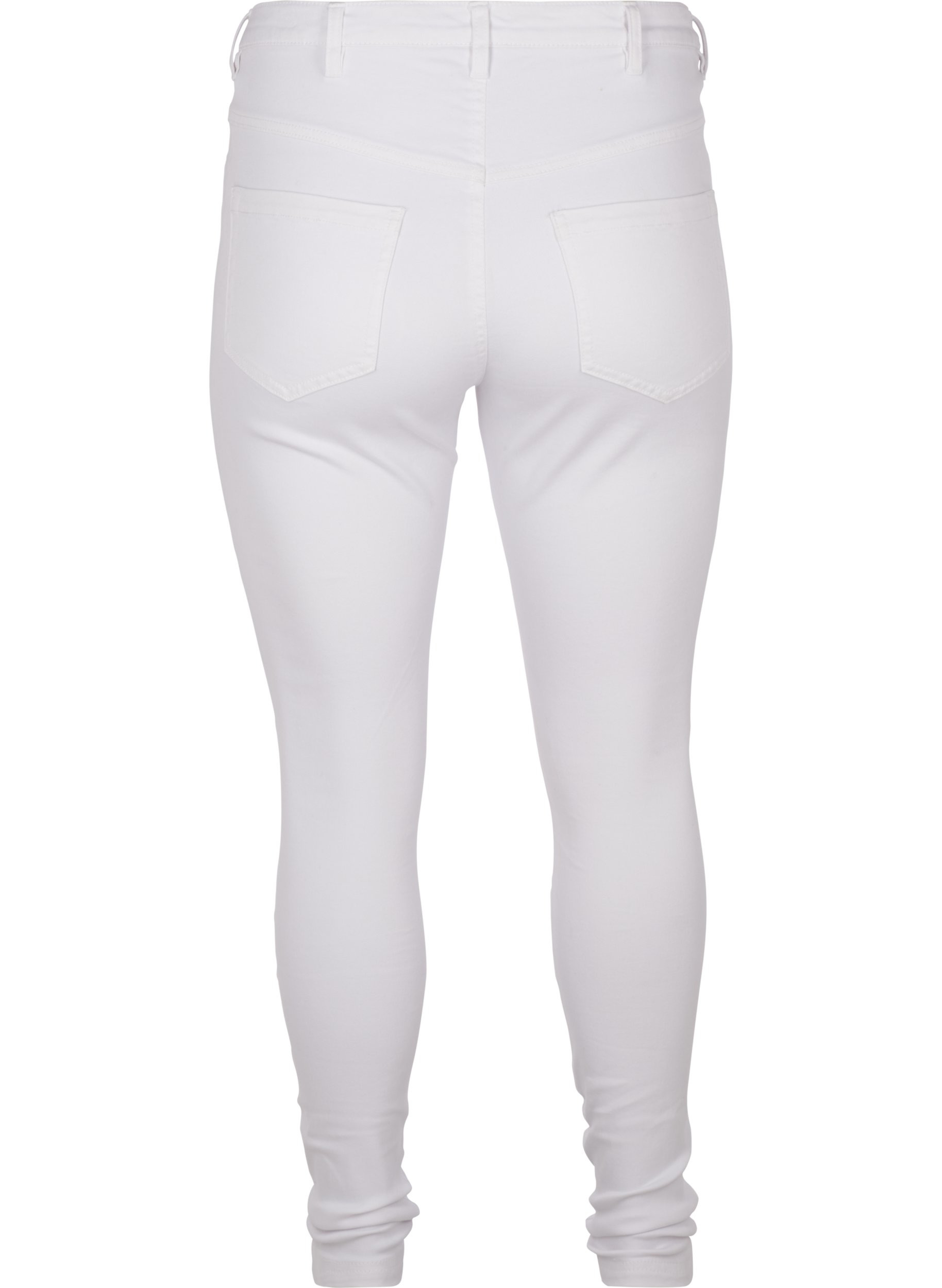 Super Slim Amy Jeans mit hoher Taille, Bright White, Packshot image number 1