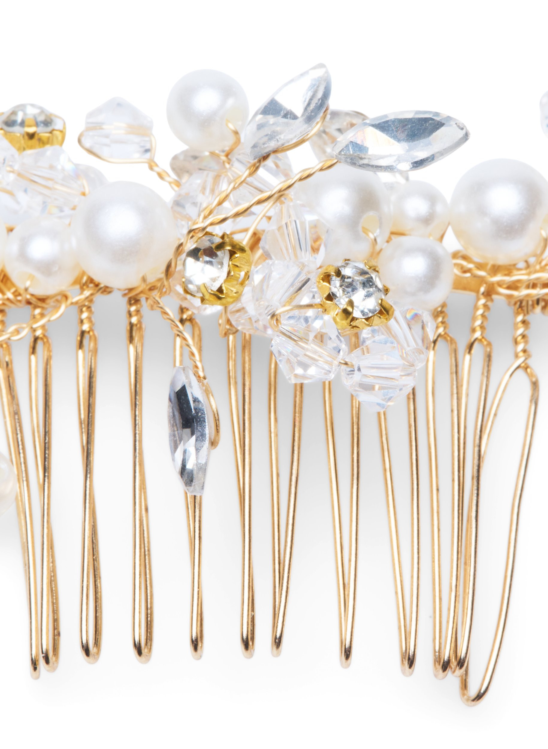Haarspange mit Perlen und Steinen, Pearl, Packshot image number 1
