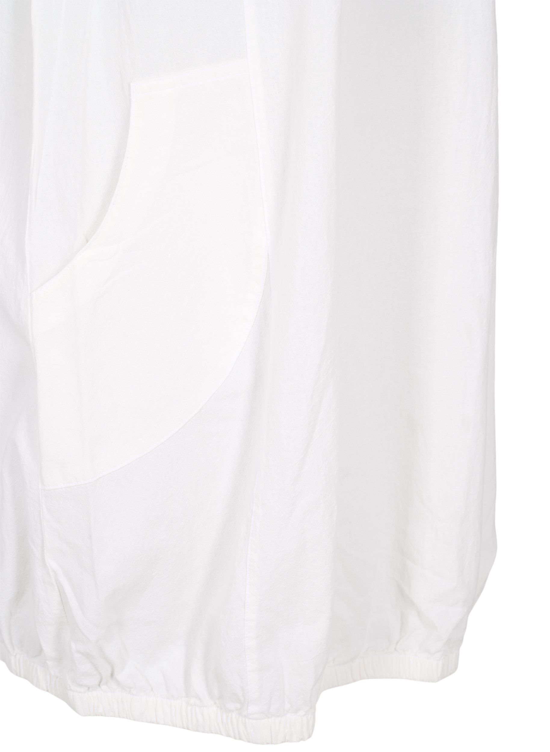 Kurzarm Kleid aus Baumwolle, Bright White, Packshot image number 3