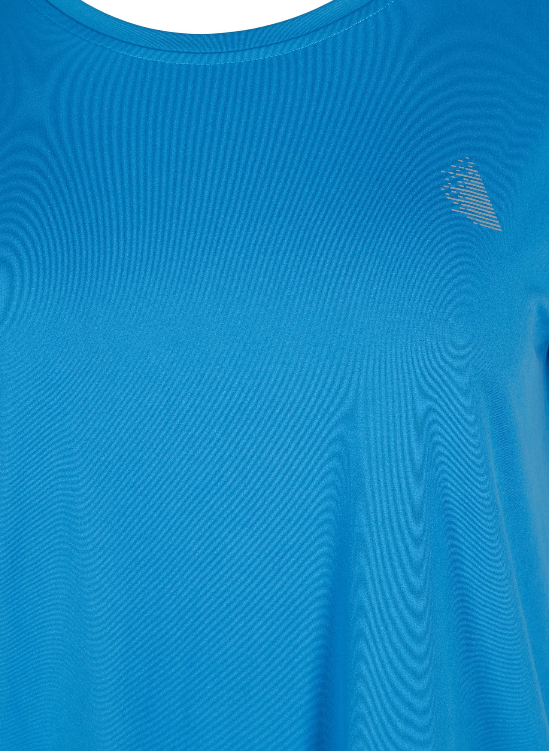 Einfarbiges Trainings-T-Shirt, Daphne Blue, Packshot image number 2