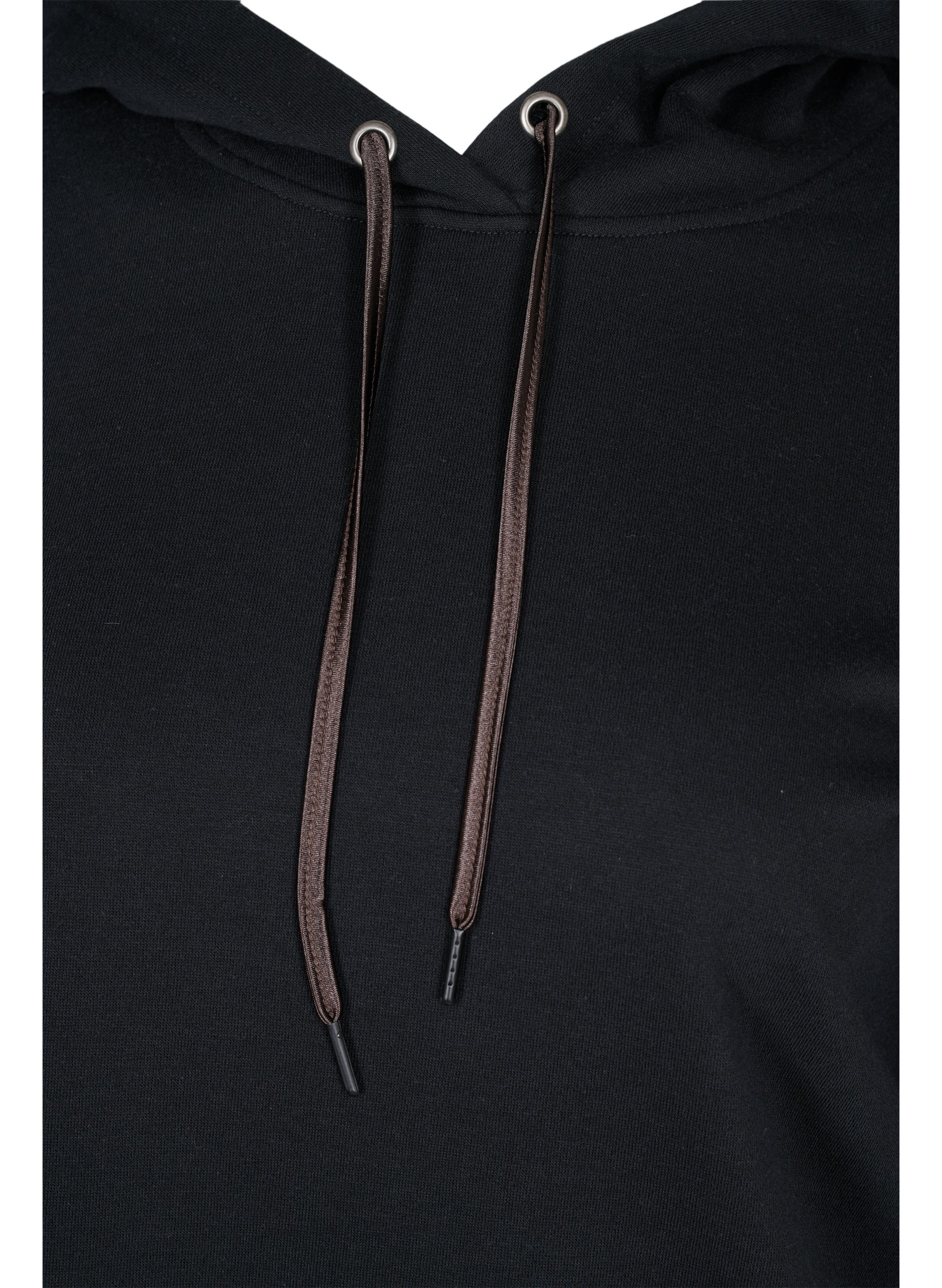 Hoodie mit langen Ärmeln und Print, Black, Packshot image number 2
