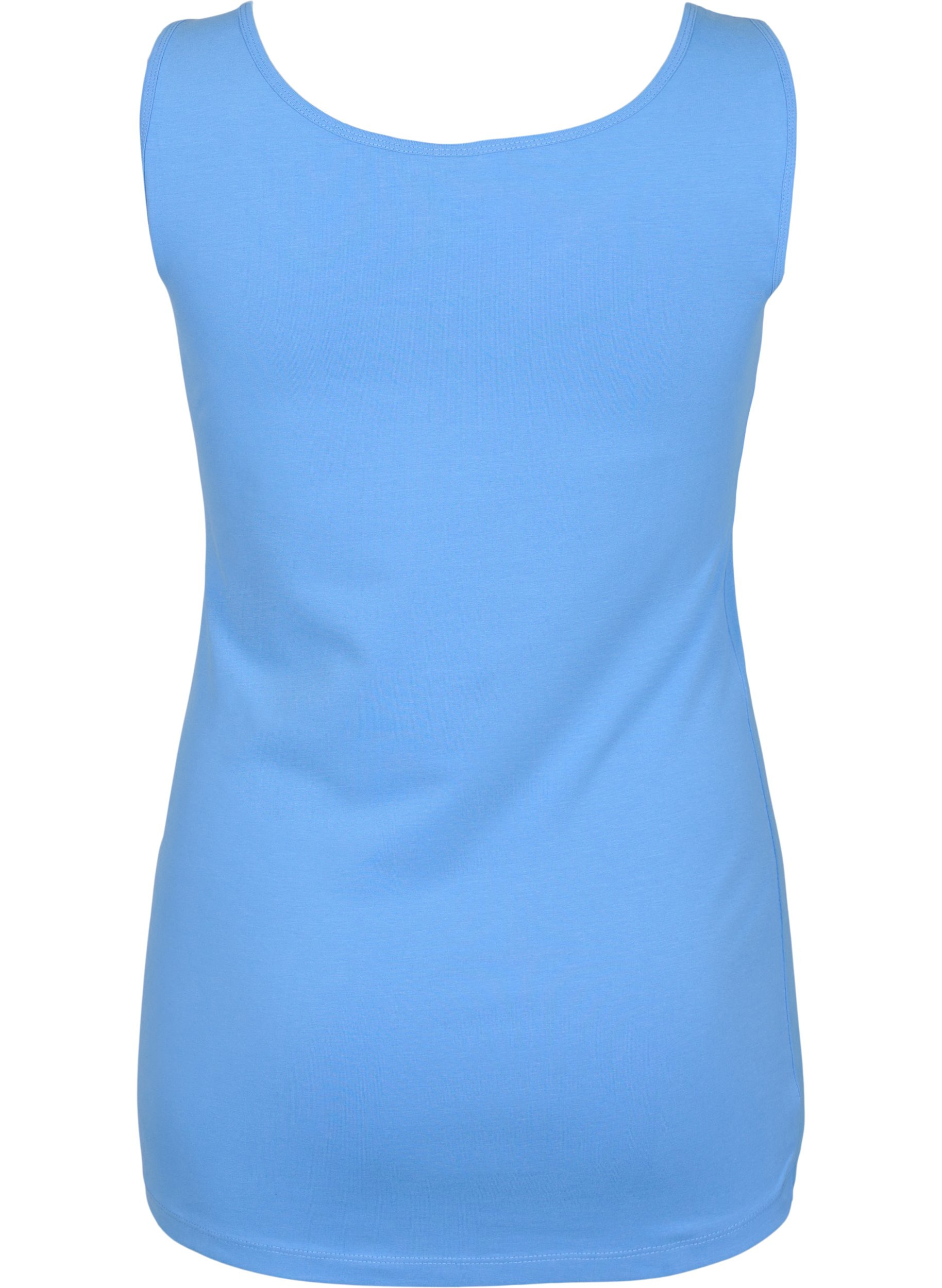Einfarbiges basic Top aus Baumwolle, Ultramarine, Packshot image number 1