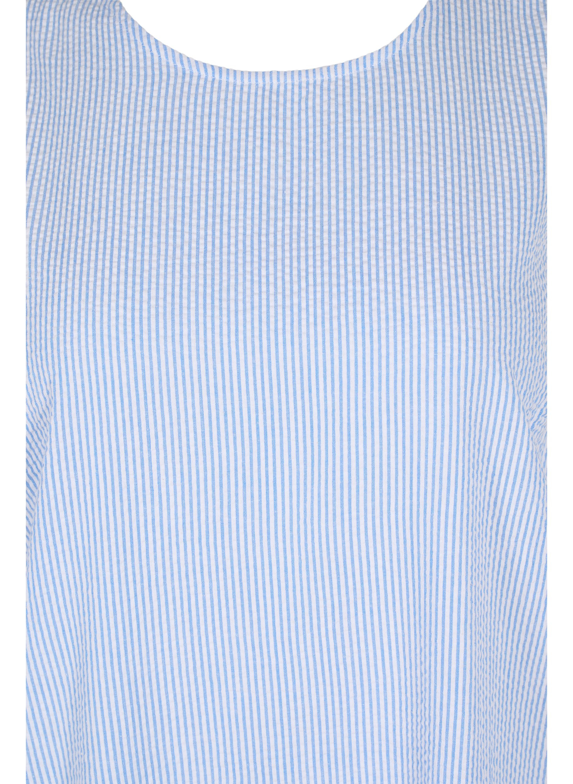 Ärmelloses Baumwollkleid mit Streifen, Skyway Stripe, Packshot image number 2