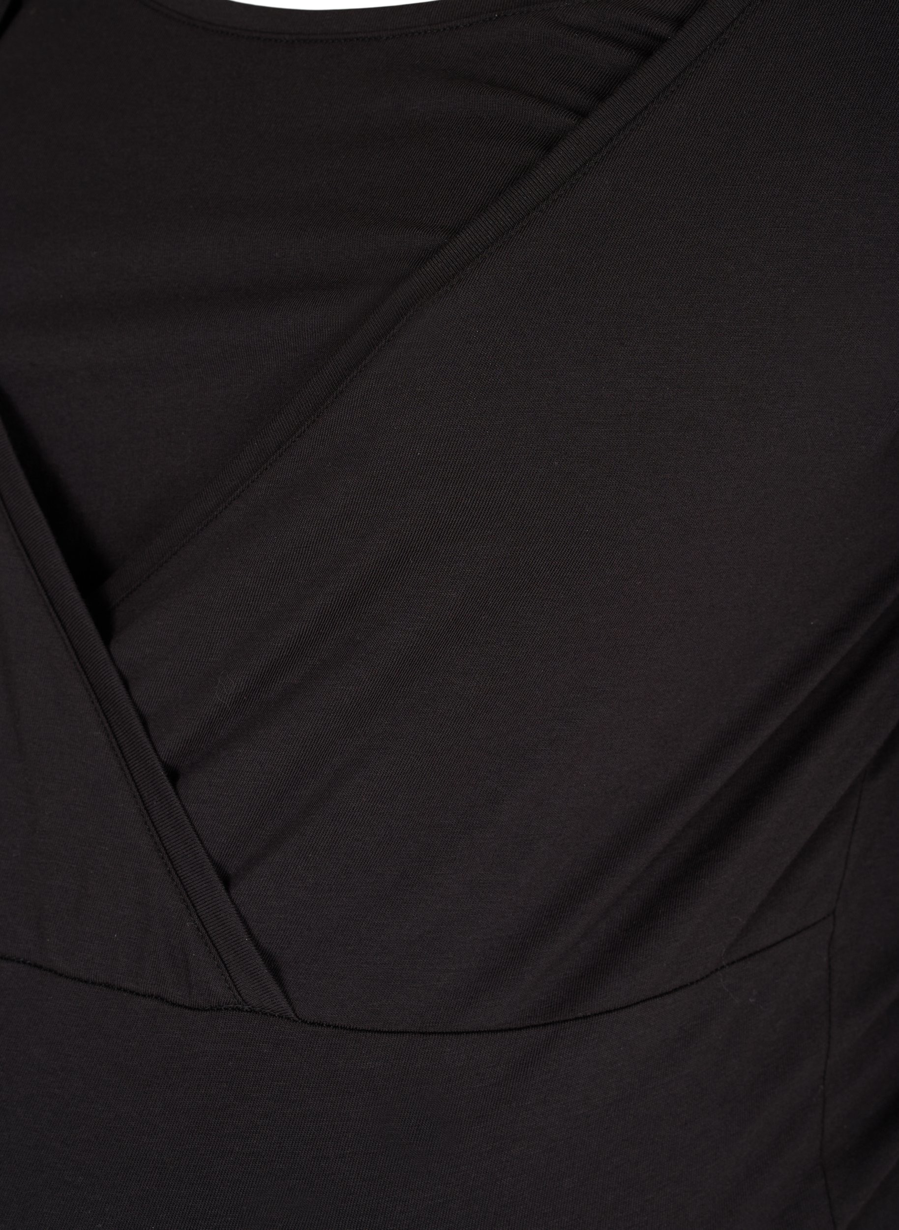 Kurzärmeliges Umstands-T-Shirt aus Baumwolle, Black, Packshot image number 2