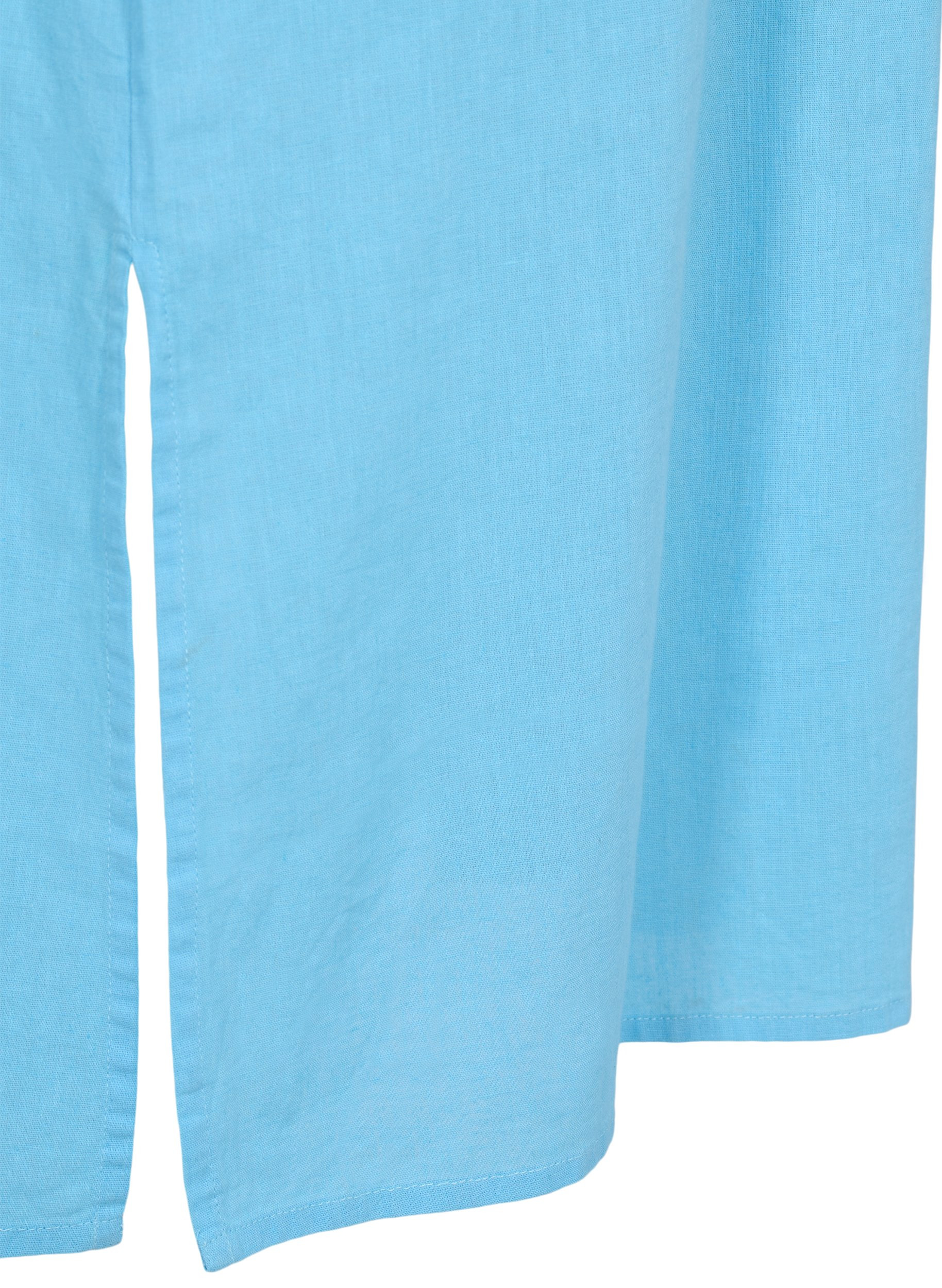 Langes kurzärmeliges Hemdkleid, Alaskan Blue, Packshot image number 3