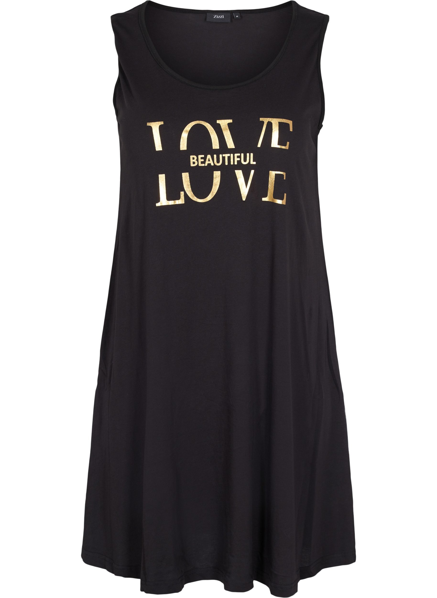Kleid mit A-Linie, Black LOVE, Packshot image number 0
