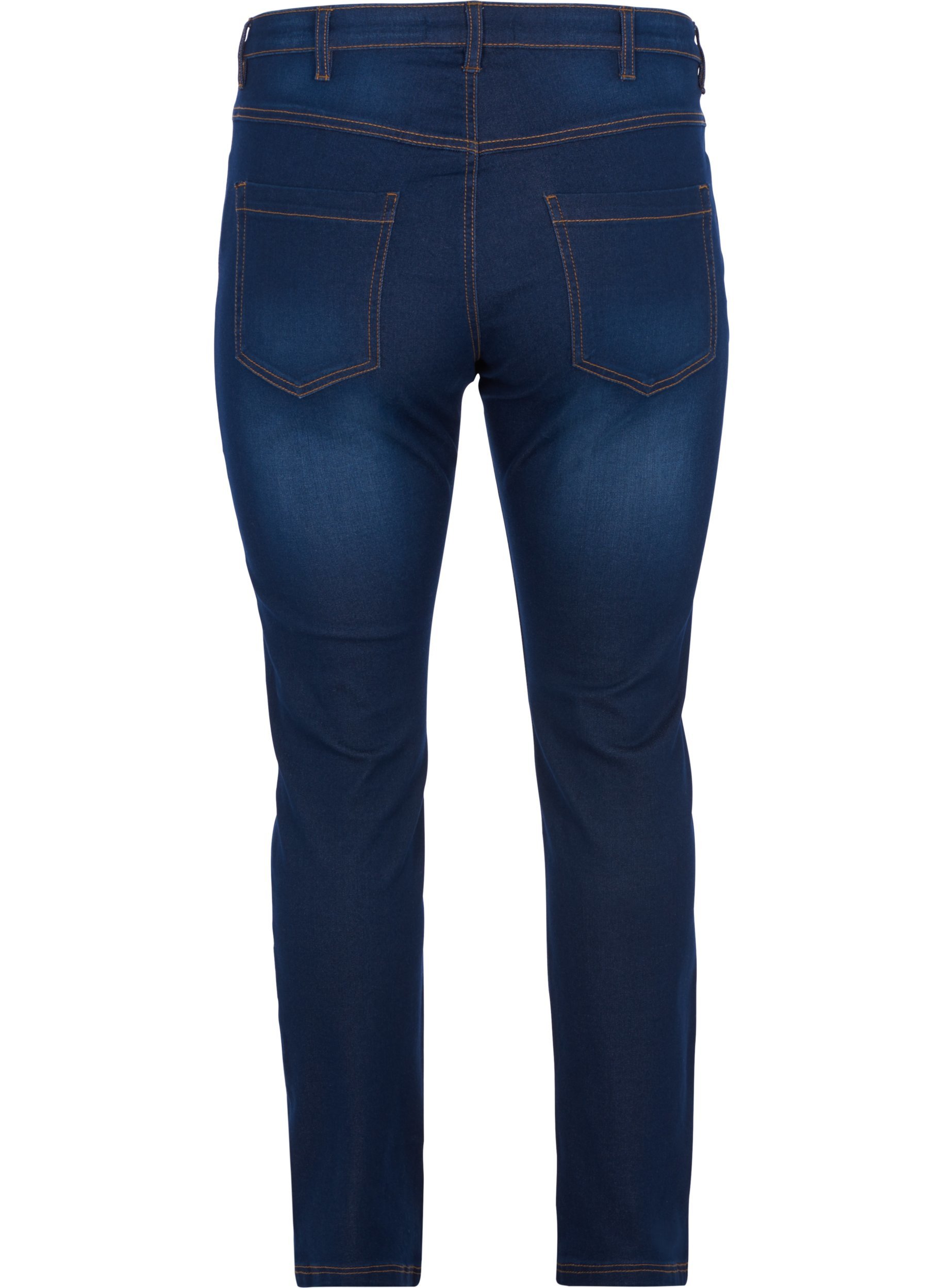Slim Fit Emily Jeans mit normaler Taille, Blue denim, Packshot image number 1