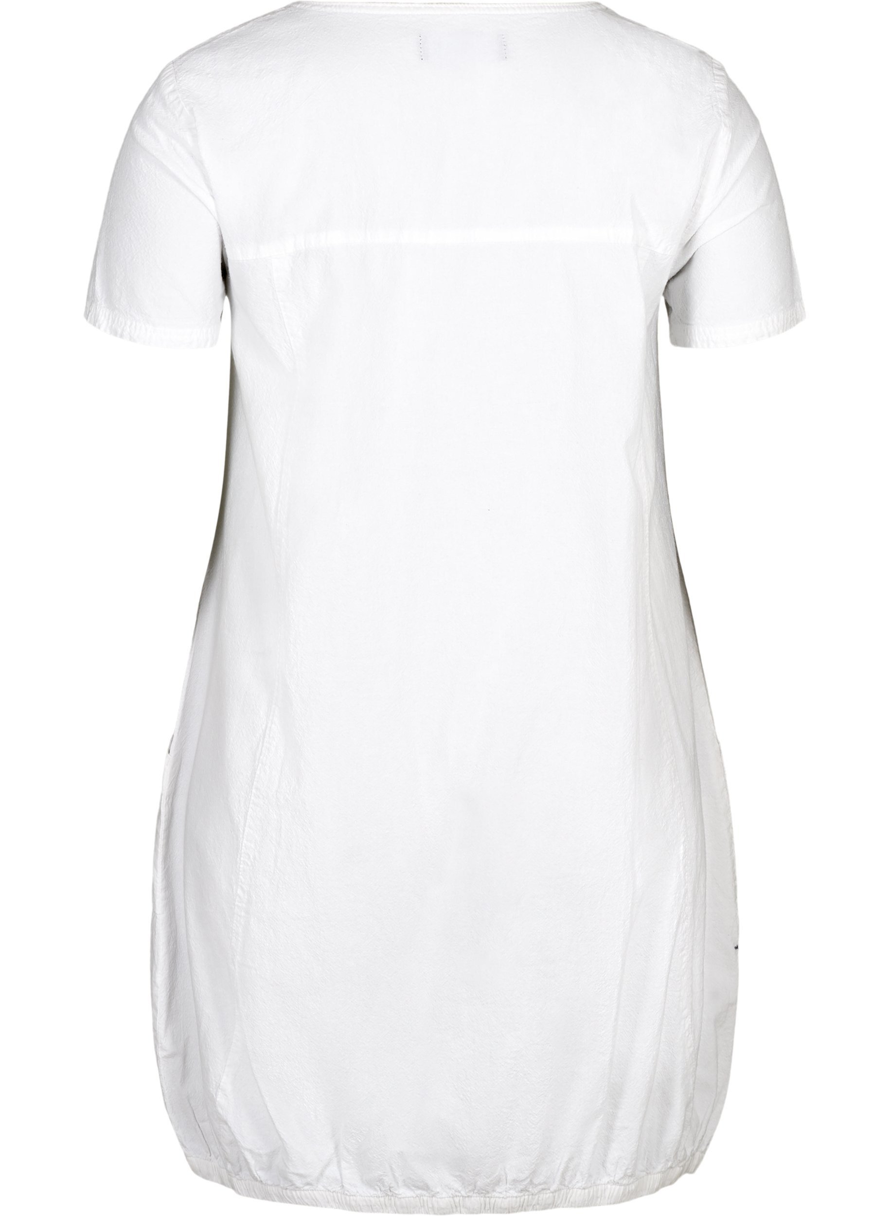 Kurzarm Kleid aus Baumwolle, White, Packshot image number 1
