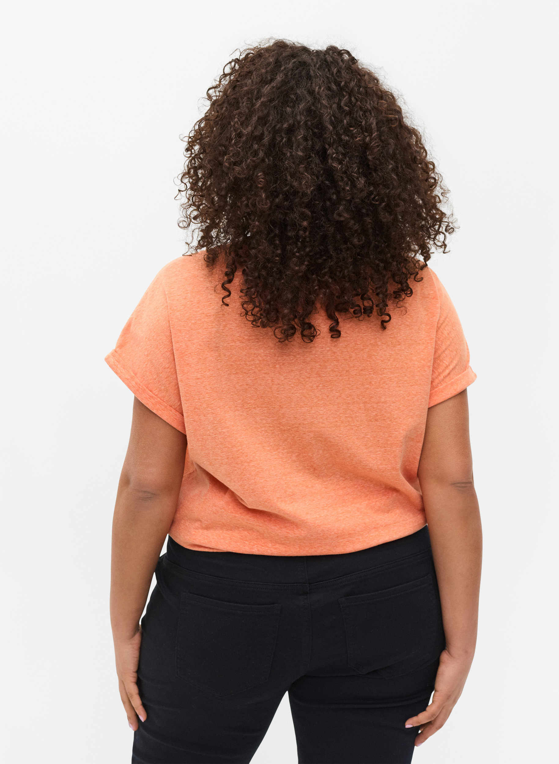 Meliertes T-Shirt aus Baumwolle, Amberglow Melange, Model image number 1