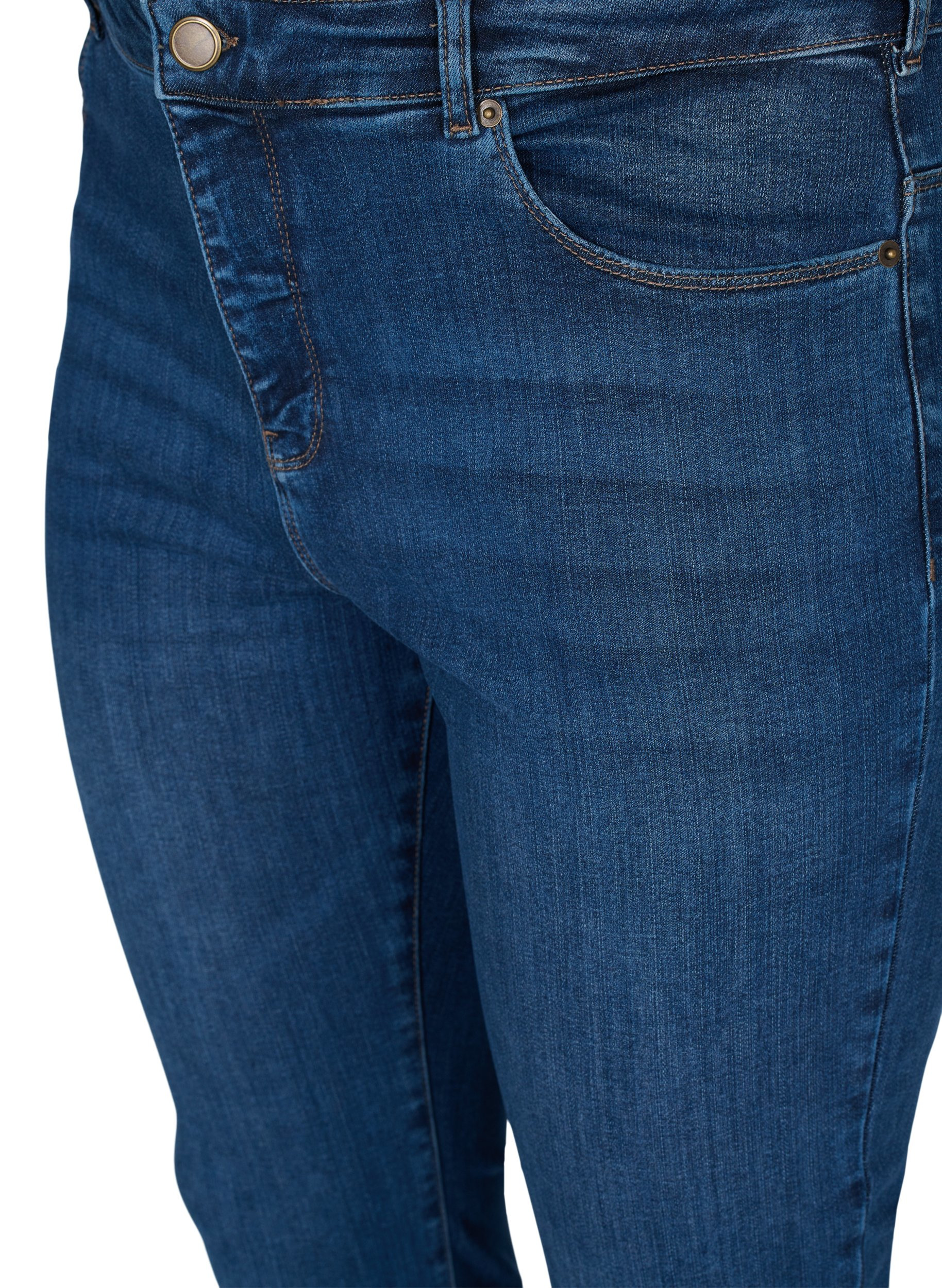 Hochtaillierte Amy Jeans mit Stretch-Technologie, Blue denim, Packshot image number 2