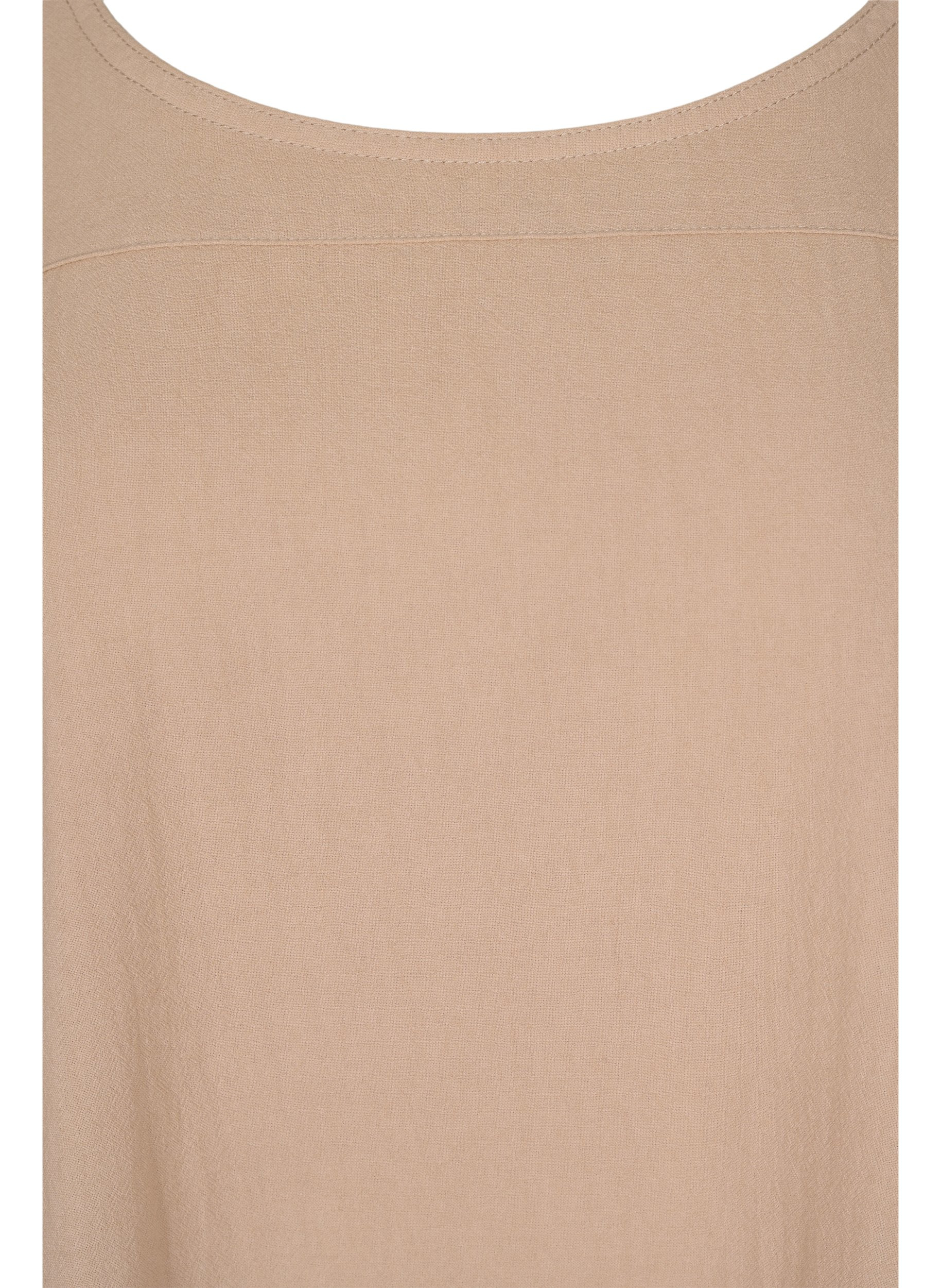 Kurzarm Kleid aus Baumwolle, Light Taupe, Packshot image number 2