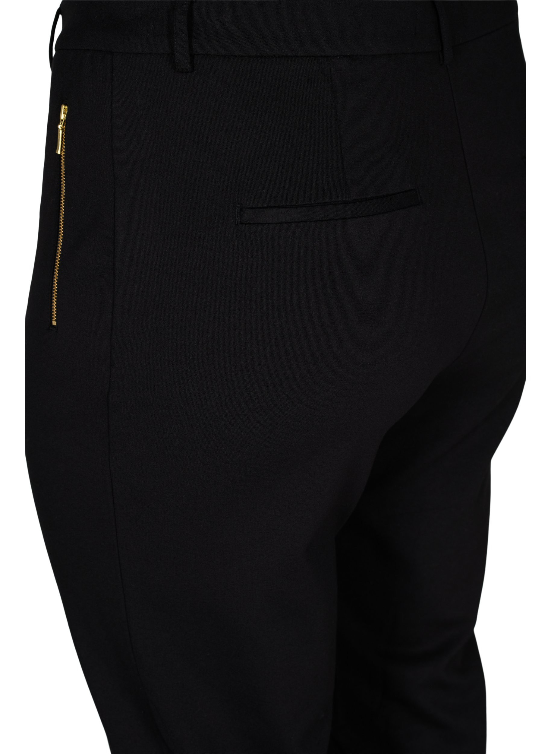 Enganliegende Hose mit Taschen und Reißverschluss, Black, Packshot image number 3