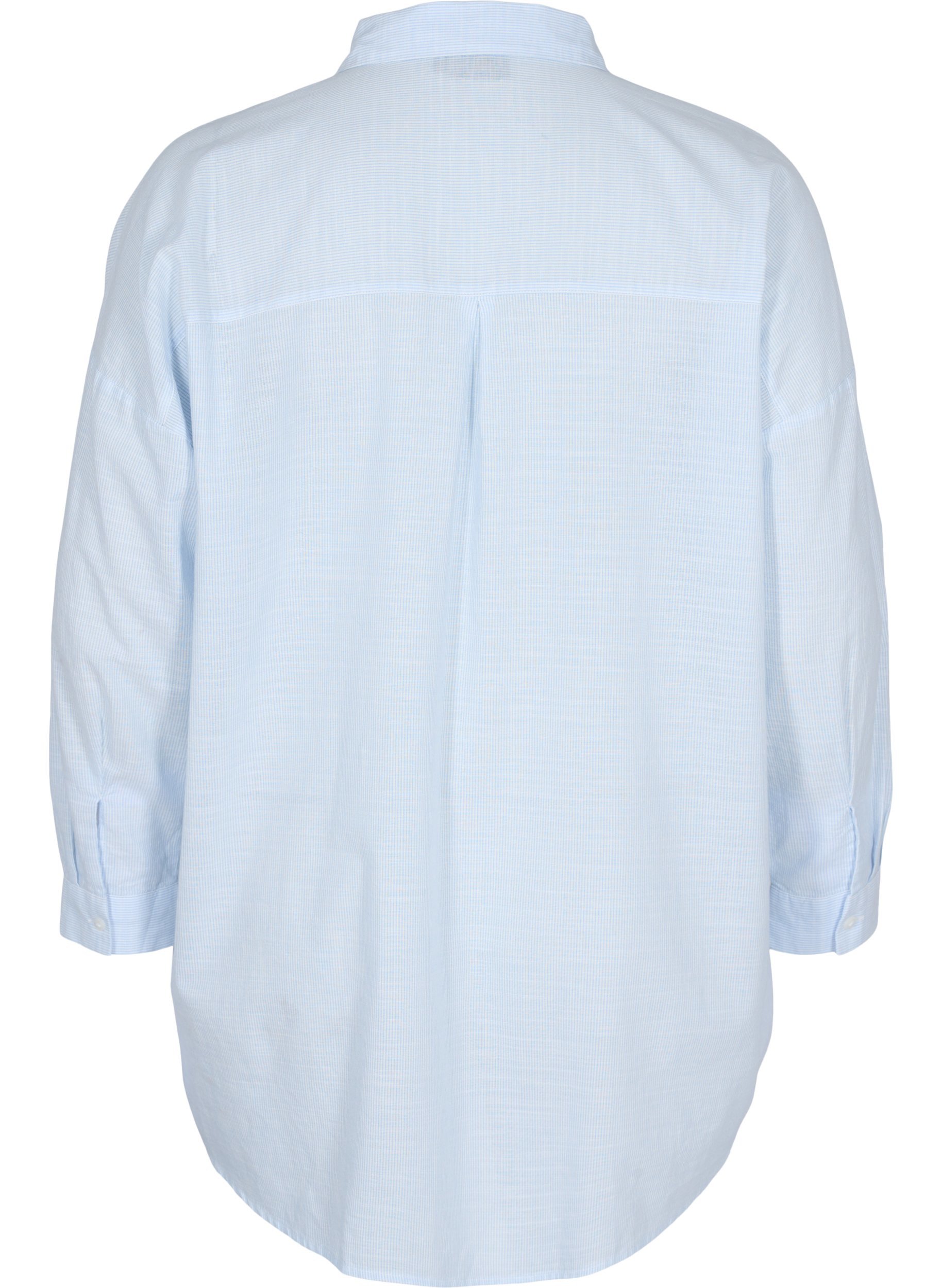 Gestreiftes Schlafshirt aus Baumwolle, White w. Blue Stripe, Packshot image number 1