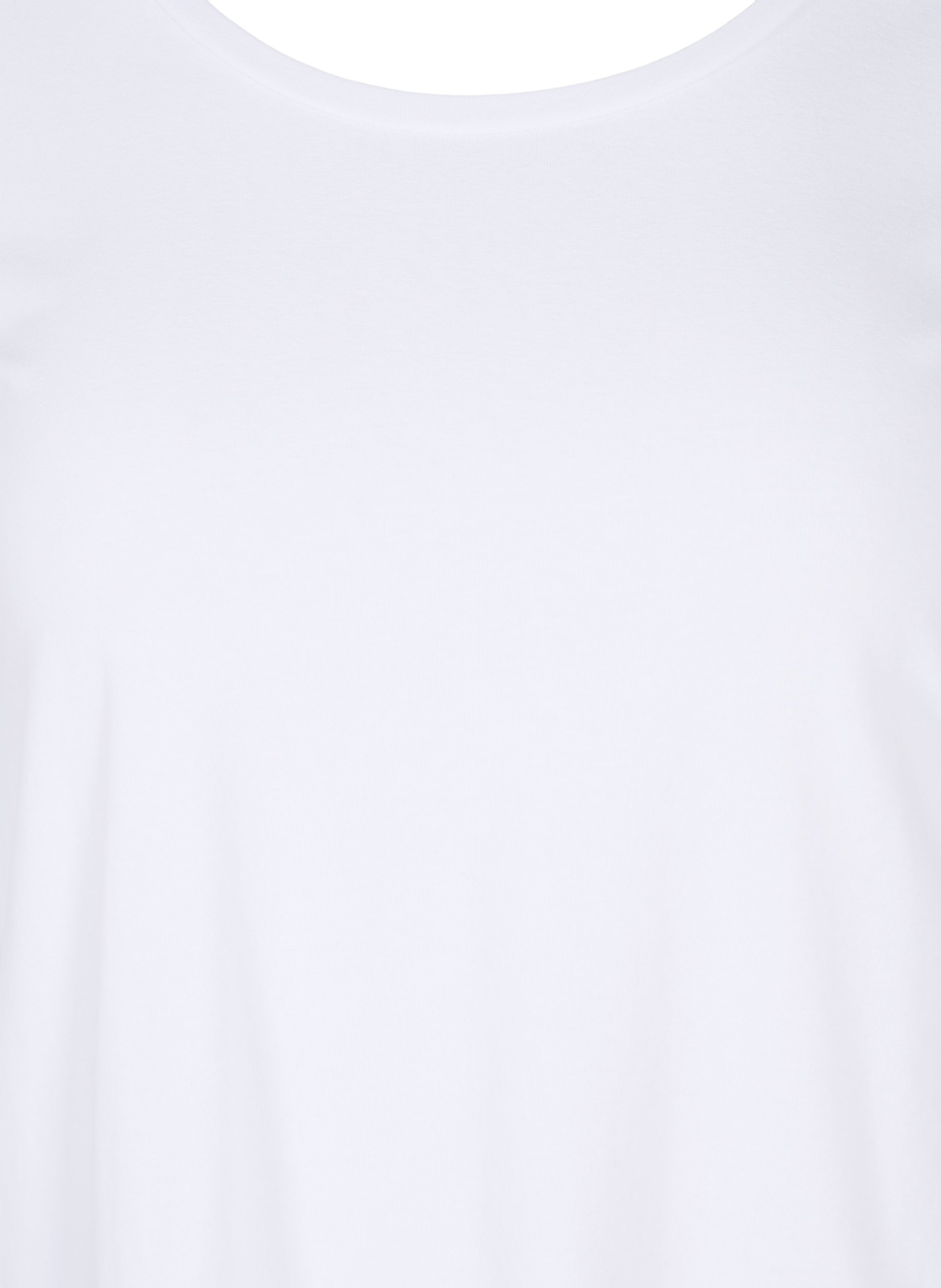 Basic T-Shirt mit 3/4-Ärmeln, Bright White, Packshot image number 2
