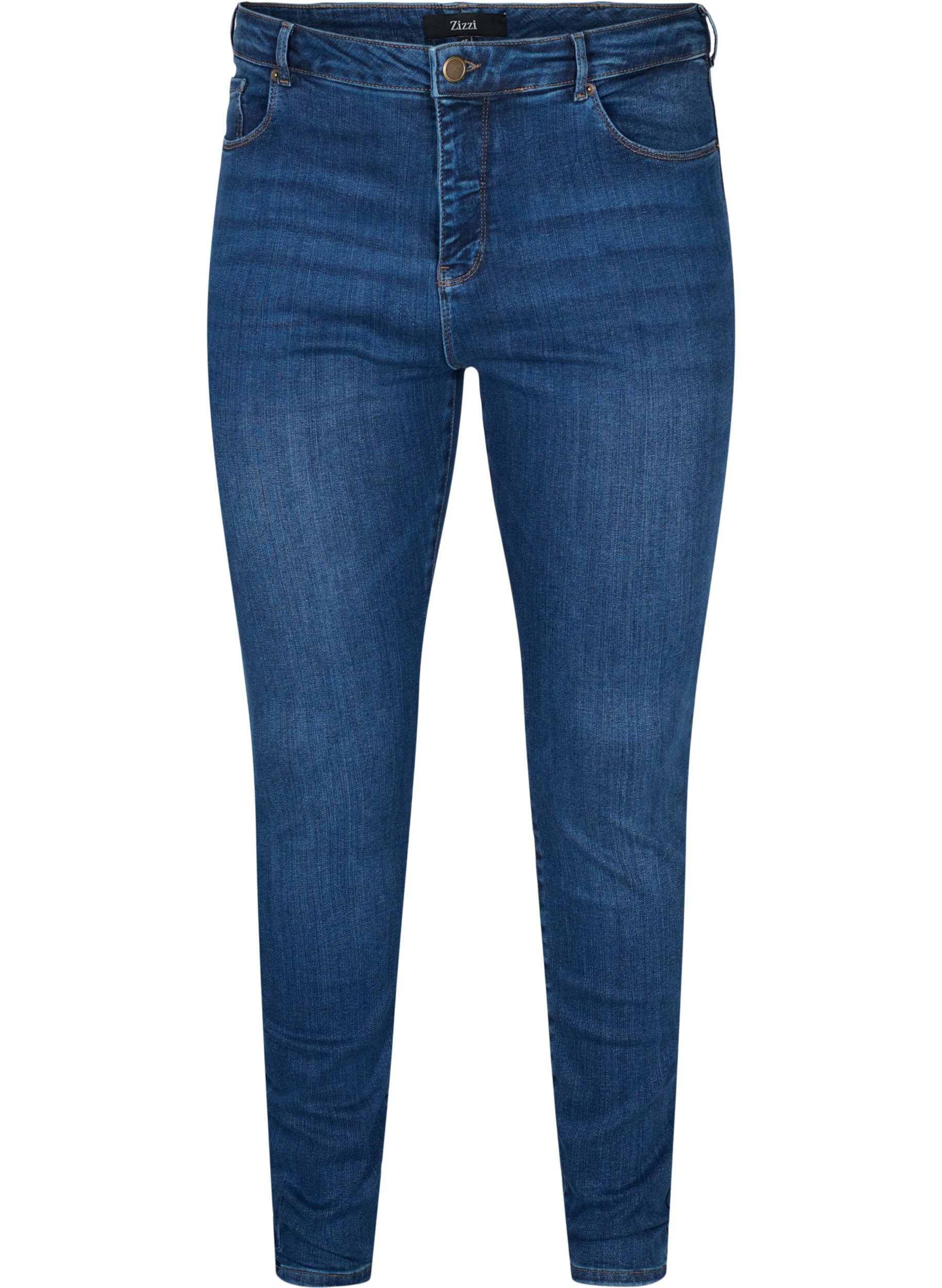 Hochtaillierte Amy Jeans mit Stretch-Technologie, Blue denim, Packshot image number 0