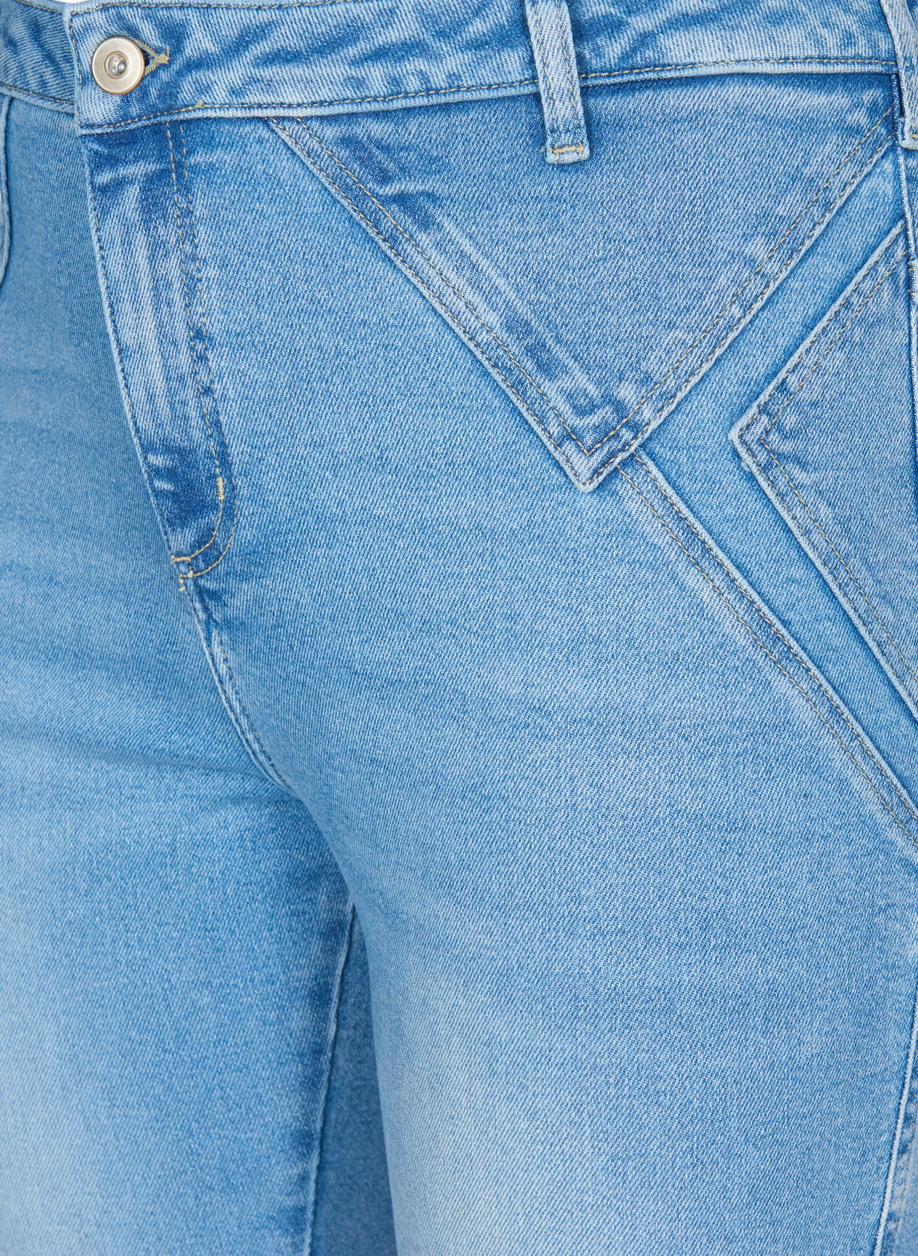 Super Slim Amy Jeans mit markanten Nähten, Light blue, Packshot image number 2