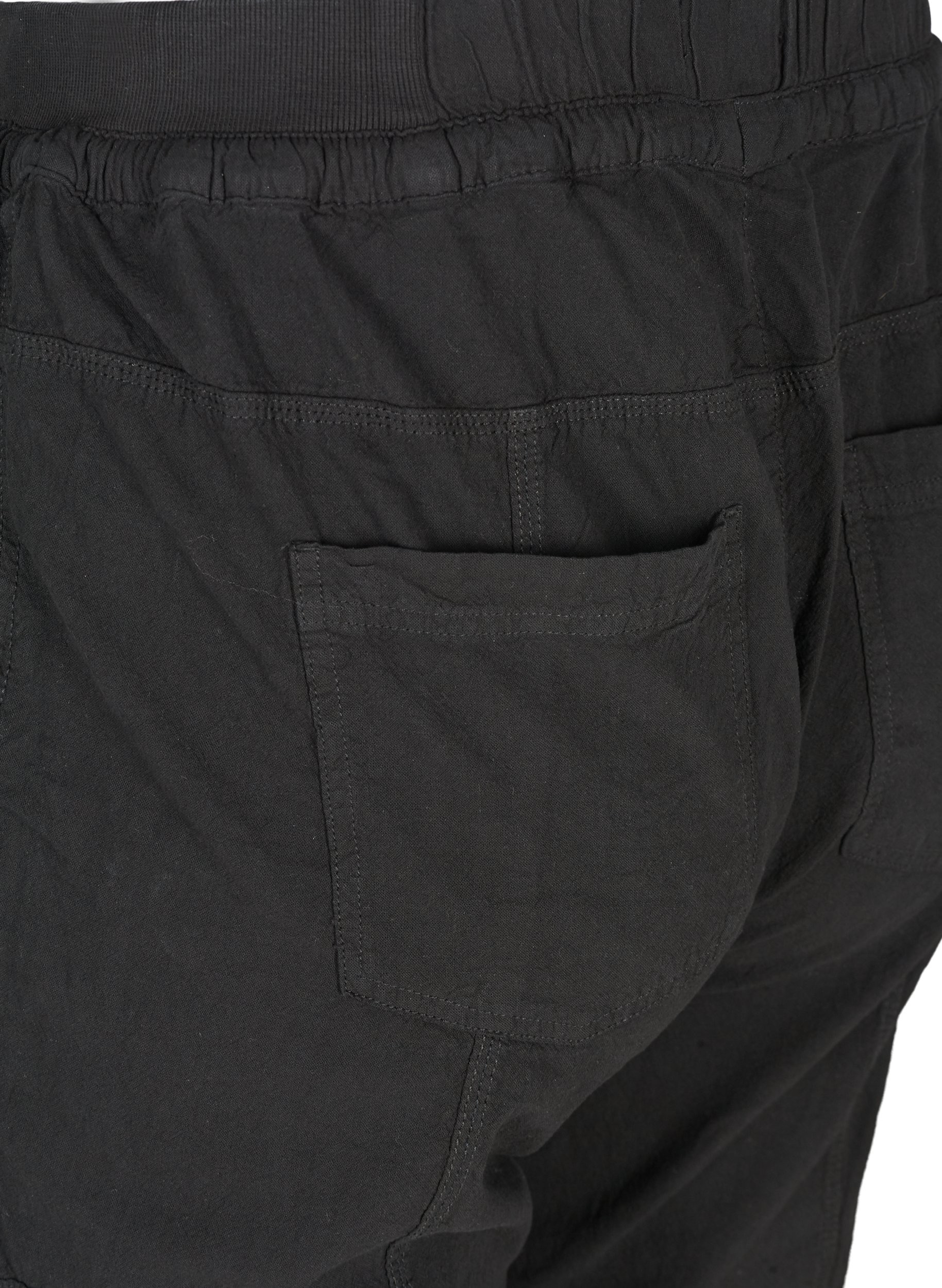 Lockere Hose aus Baumwolle, Black, Packshot image number 3