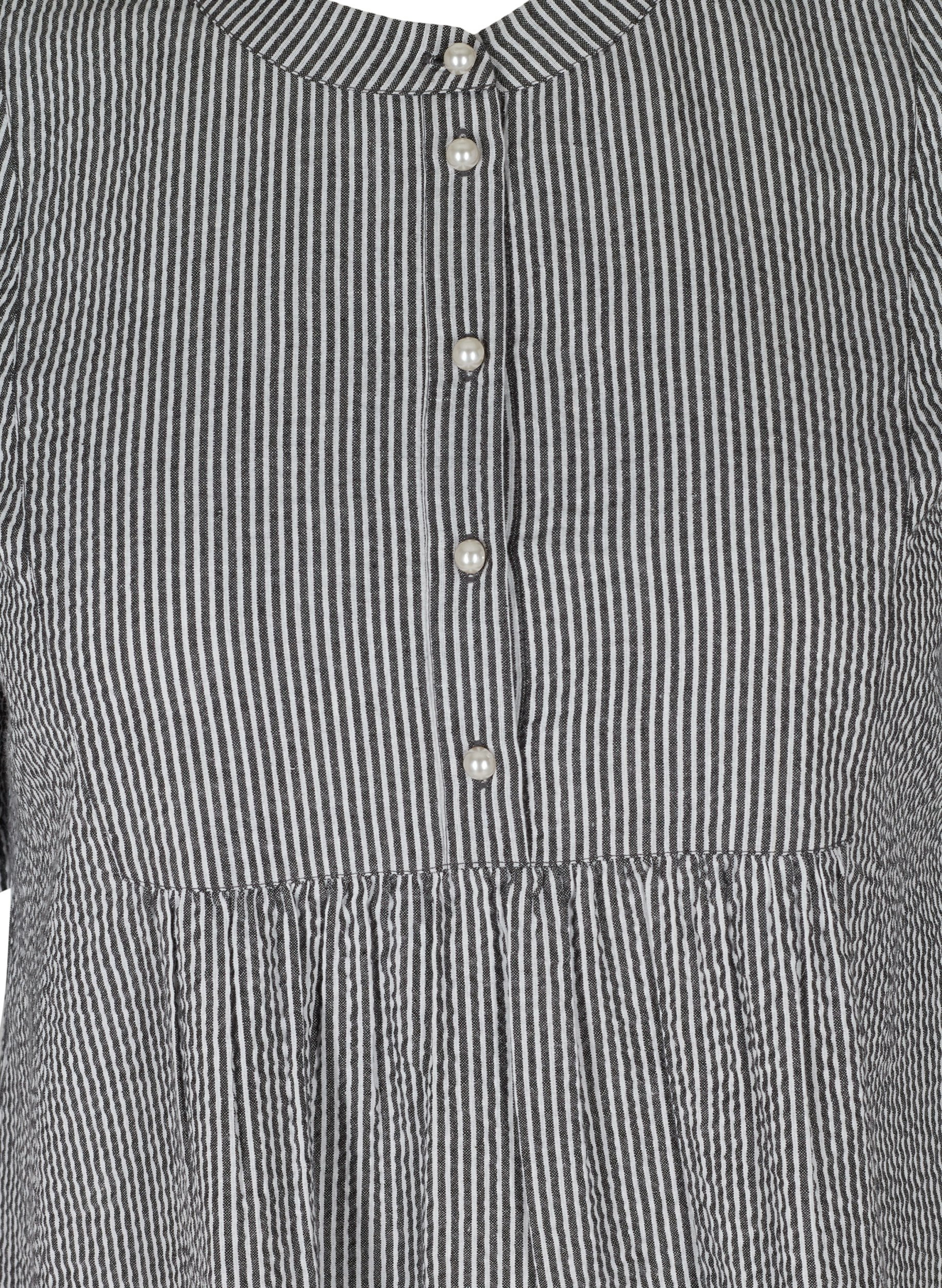Baumwolltunika mit Streifenprint, Black Stripe, Packshot image number 2