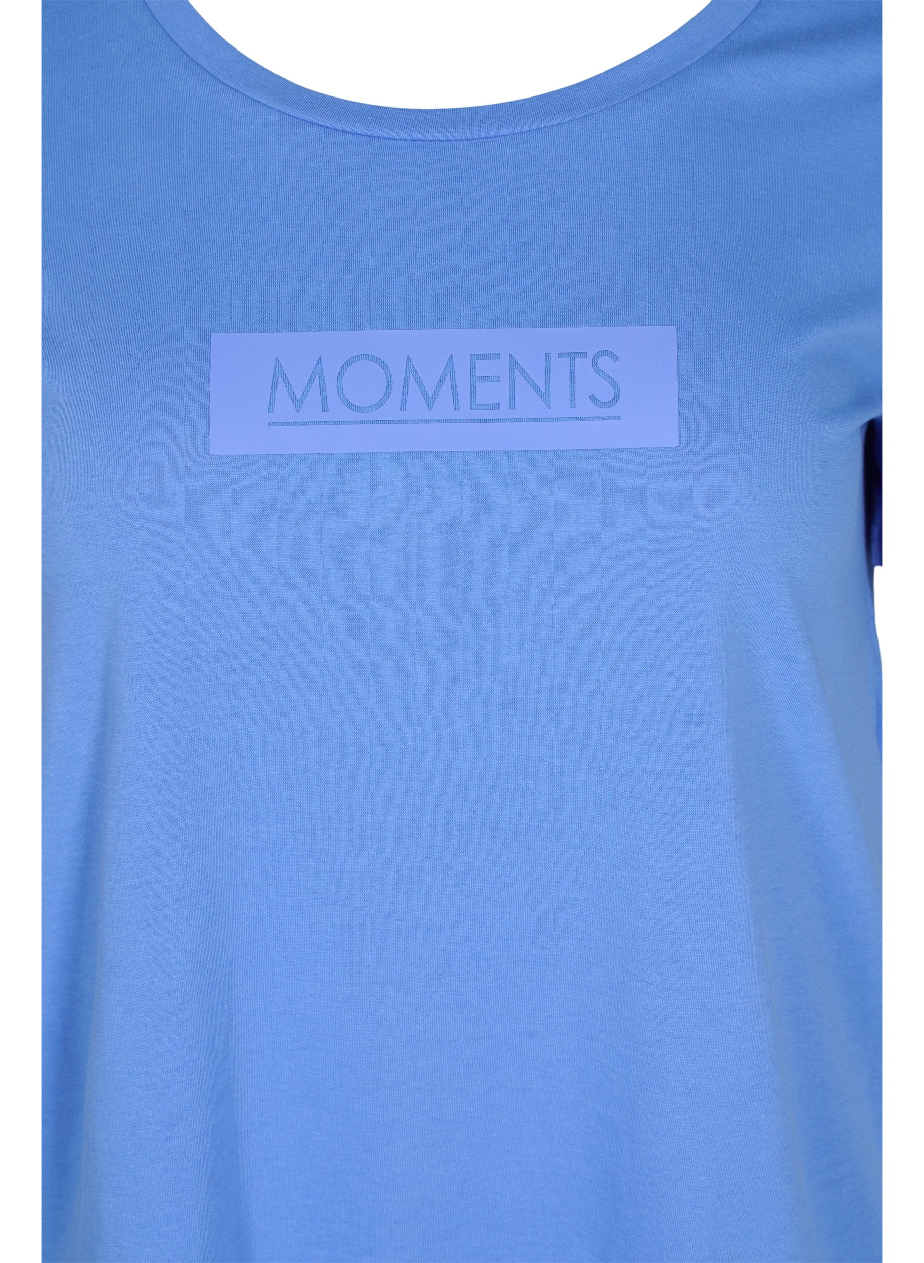 Kurzarm T-Shirt aus Baumwolle mit Aufdruck, Ultramarine TEXT, Packshot image number 2