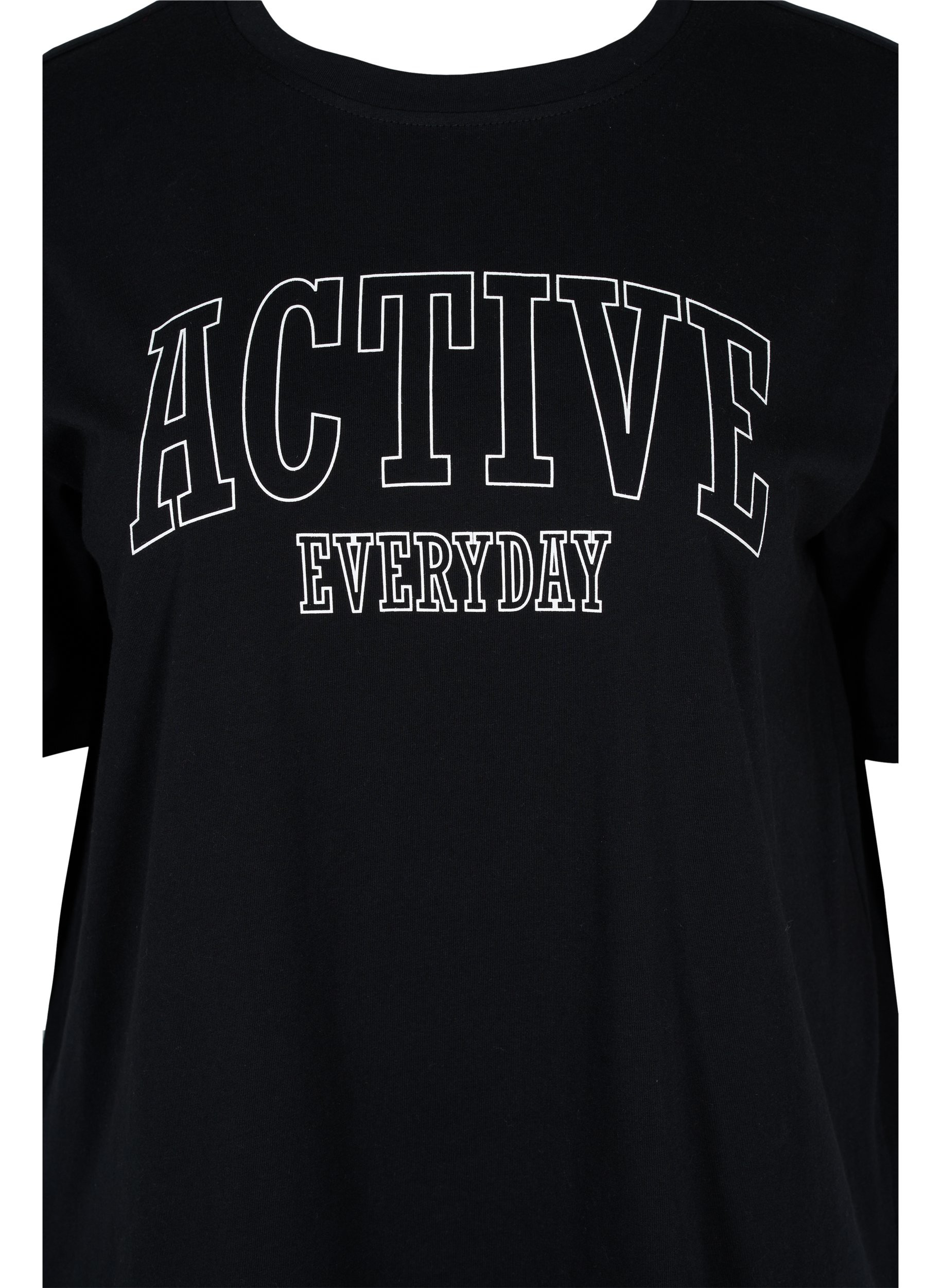 Trainings-T-Shirt aus Baumwolle, Black, Packshot image number 2