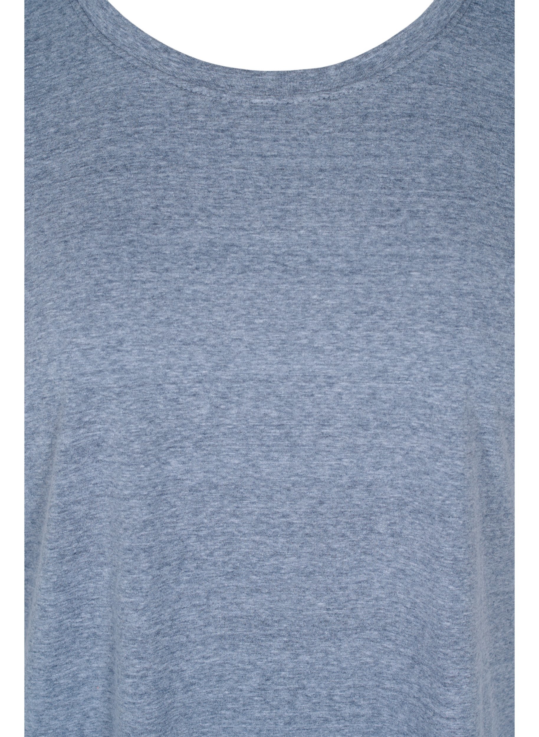 Meliertes T-Shirt aus Baumwolle, Navy Blazer melange, Packshot image number 2