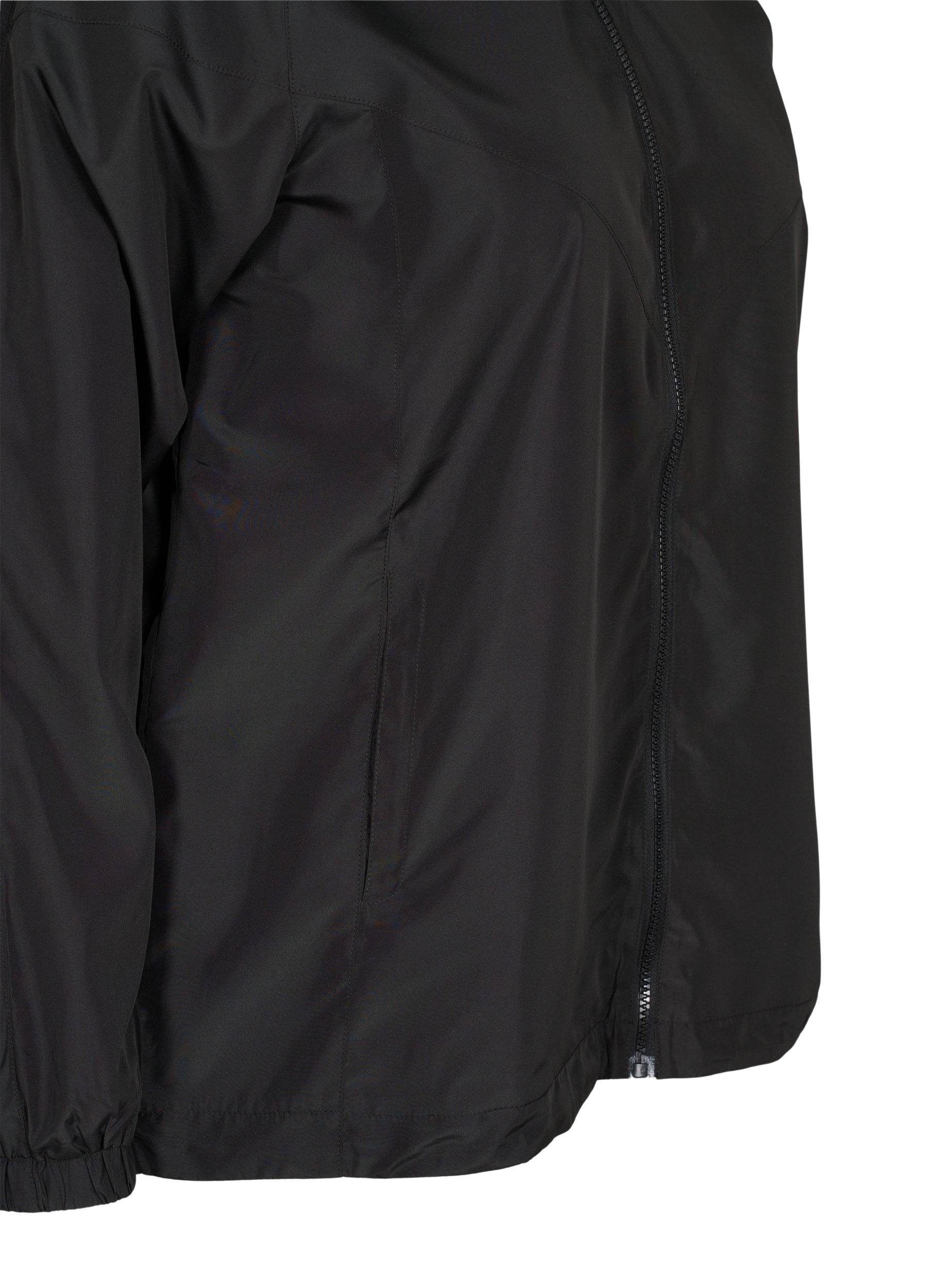 Kurze Jacke mit Kapuze und verstellbarem Saum, Black, Packshot image number 3