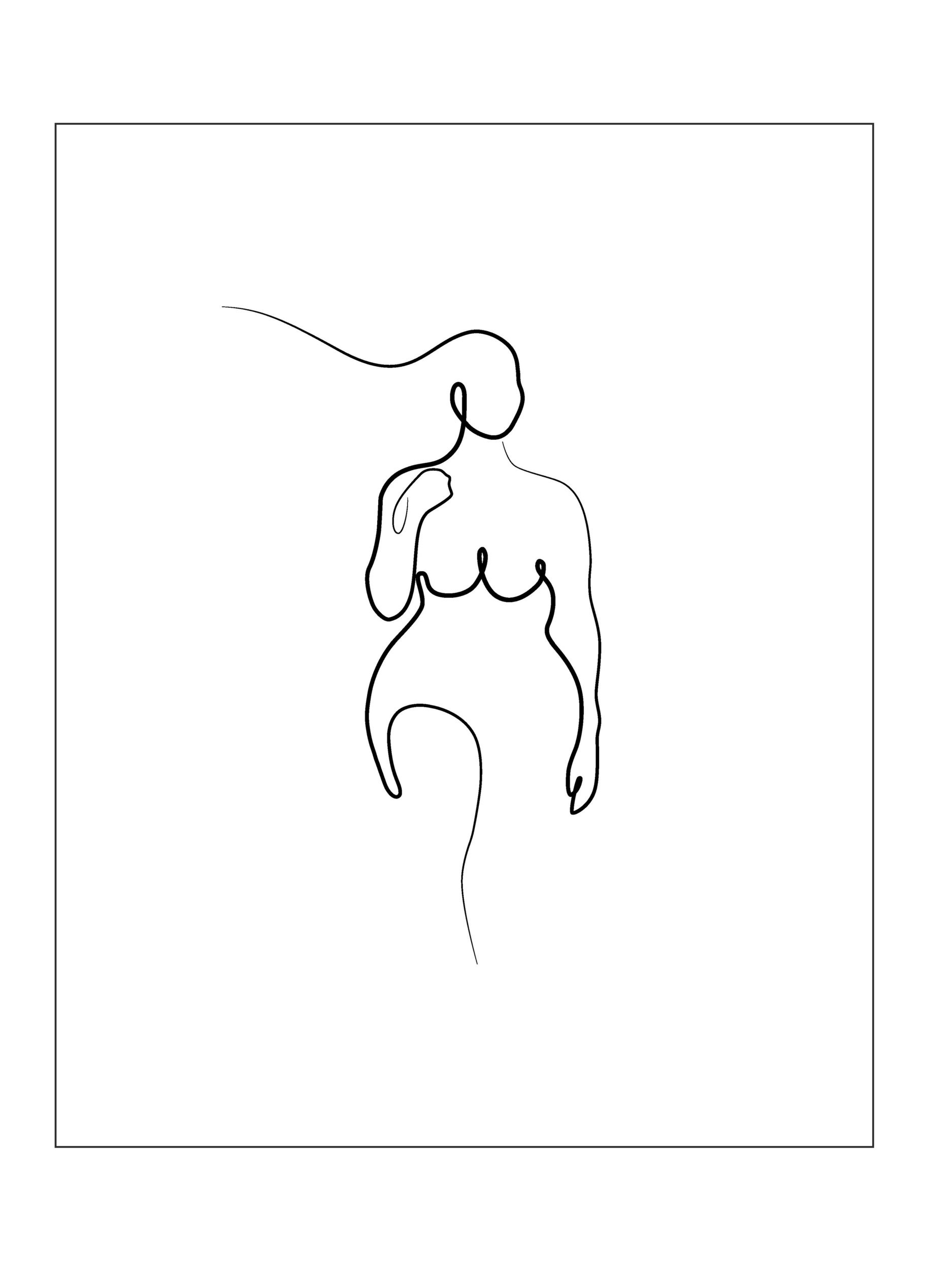Poster mit Frauensilhouette, Poster 1 Woman Whi, Packshot