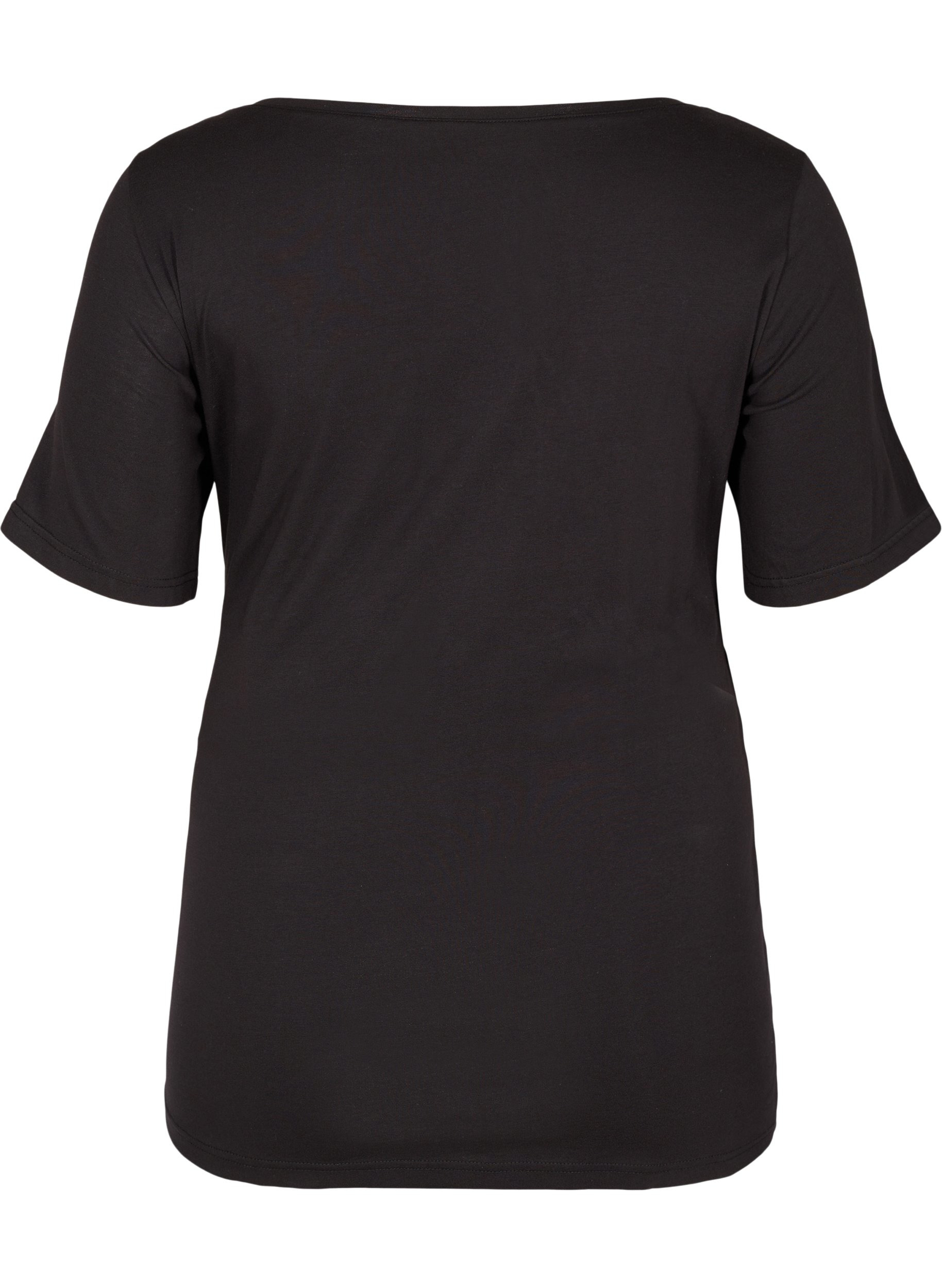 Kurzarm Schwangerschafts-T-Shirt aus Baumwolle, Black, Packshot image number 1