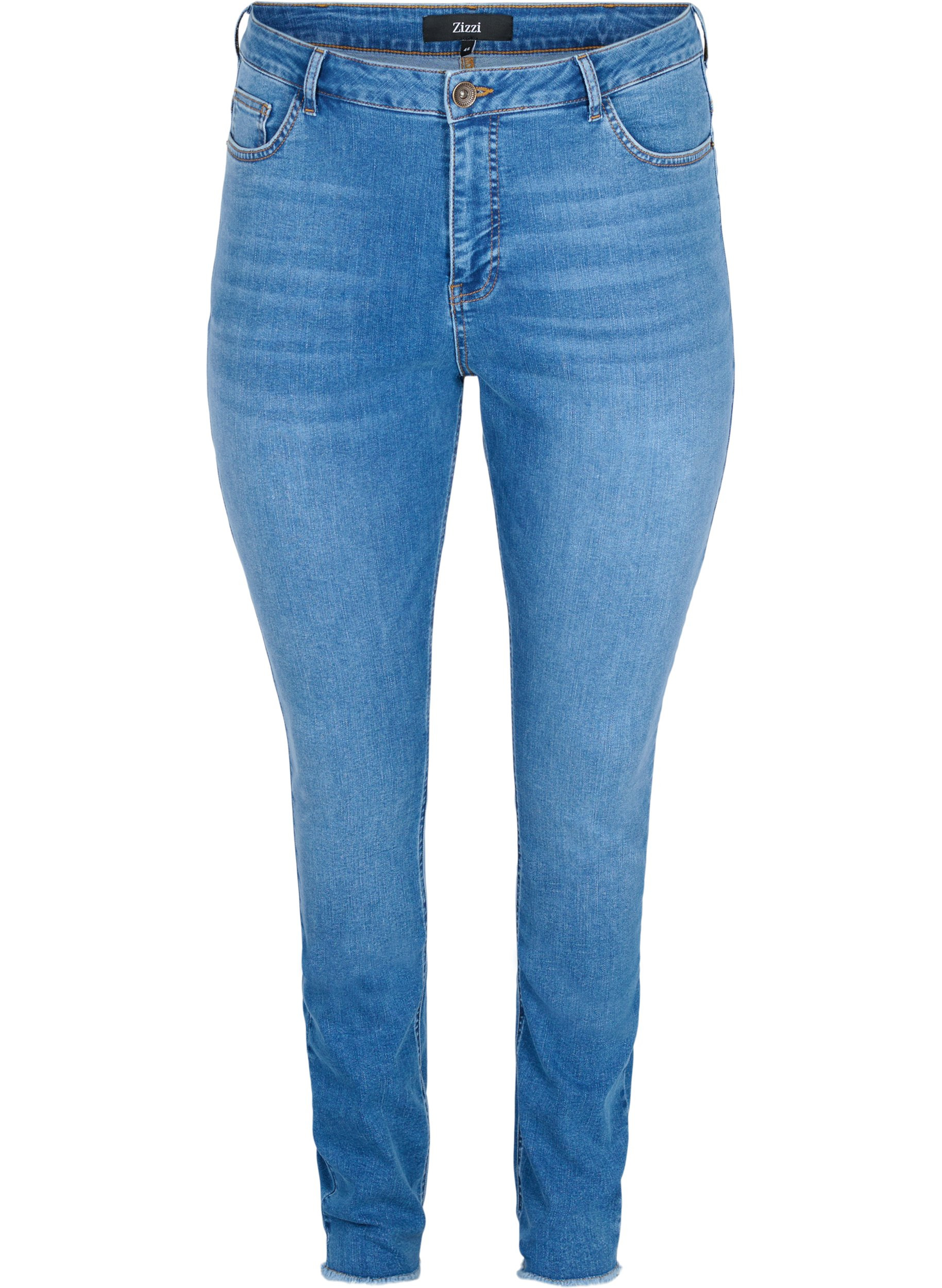Bea Jeans mit hoher Taille, Blue denim, Packshot