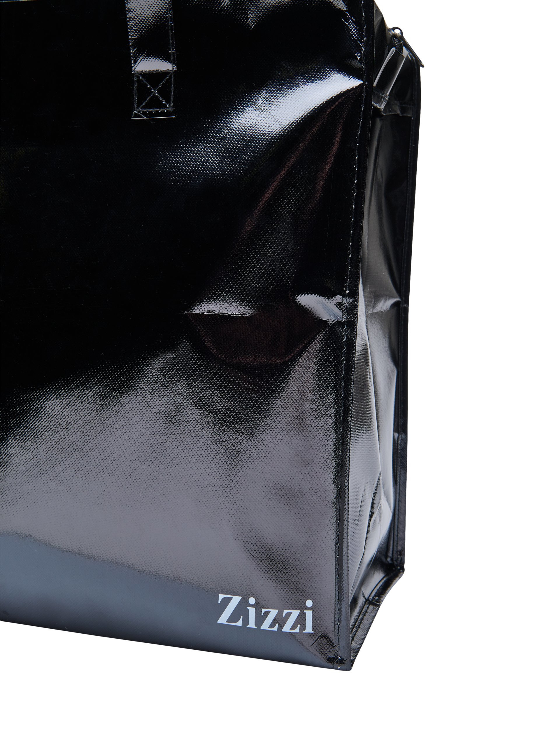 Einkaufstasche mit Reißverschluss, Black, Packshot image number 2