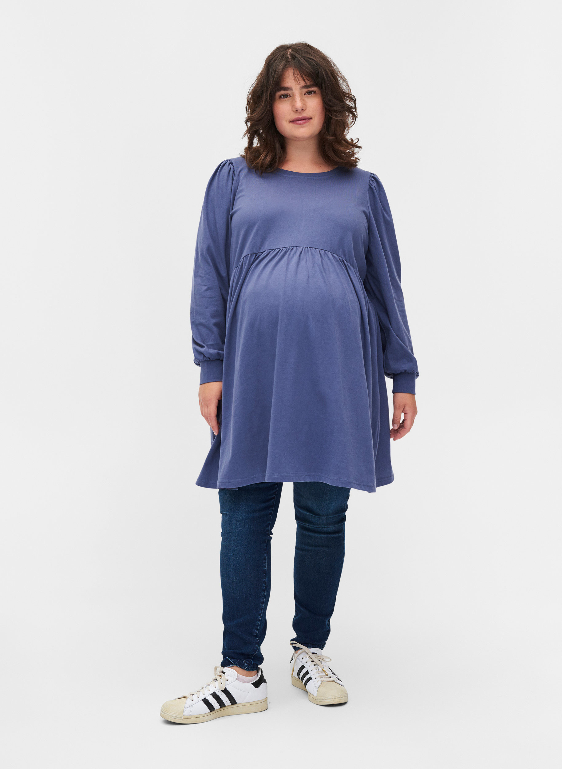 Schwangerschaftstunika mit Puffärmeln, Nightshadow Blue, Model image number 2
