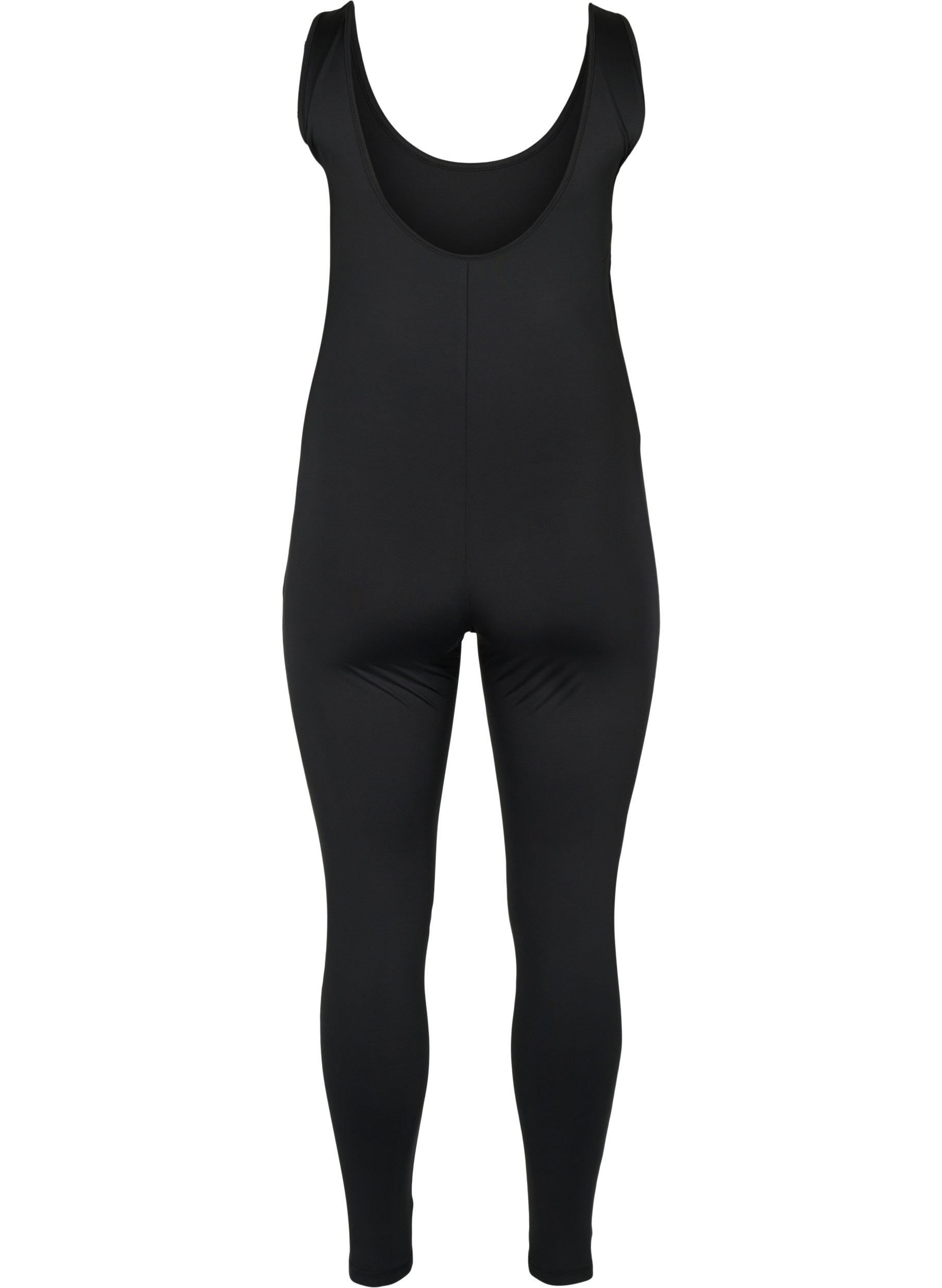 Enganliegender Trainings-Jumpsuit, Black, Packshot image number 1
