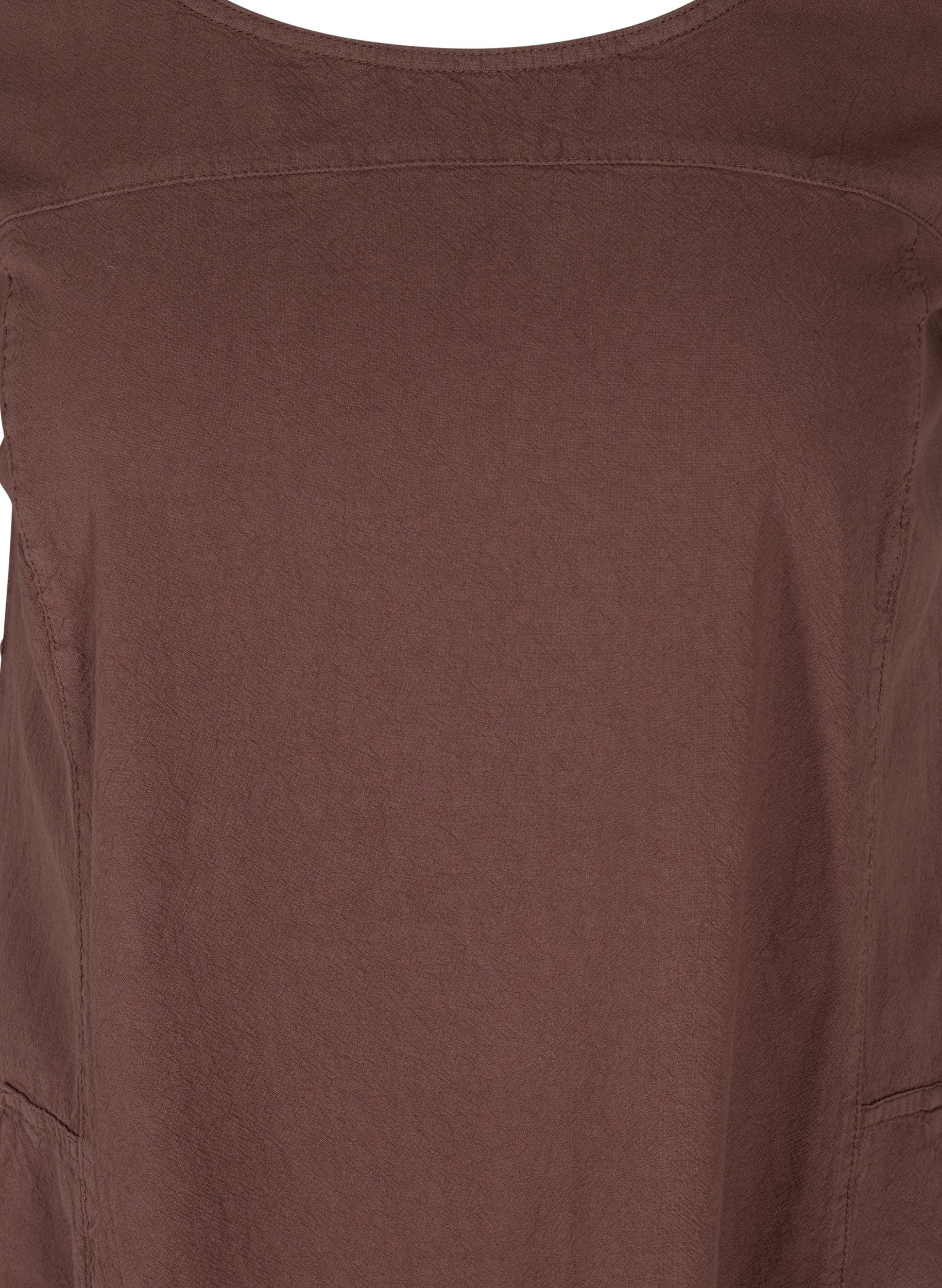 Kurzarm Kleid aus Baumwolle, Mocca, Packshot image number 2