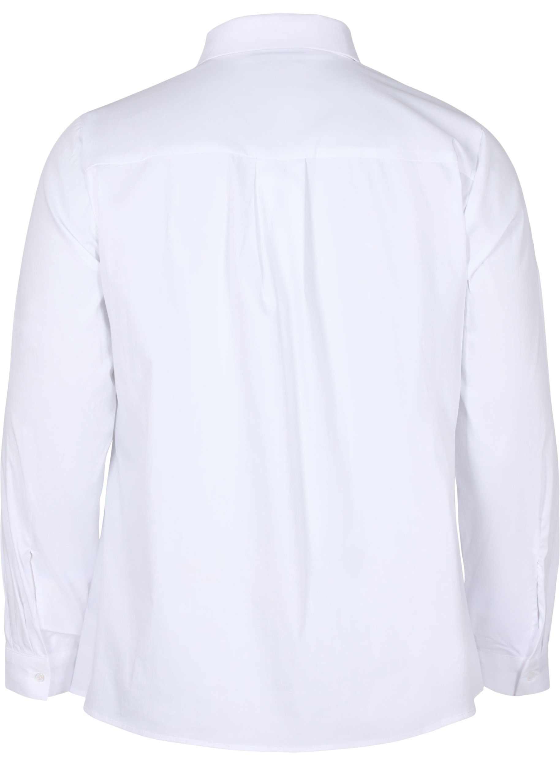 Klassische Hemdbluse mit Kragen und Knöpfen, Bright White, Packshot image number 1