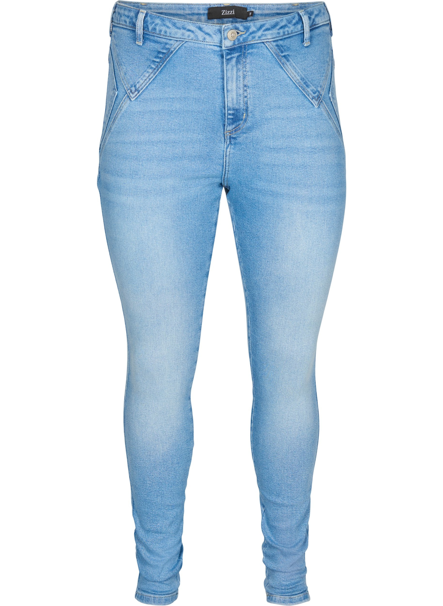 Super Slim Amy Jeans mit markanten Nähten, Light blue, Packshot image number 0