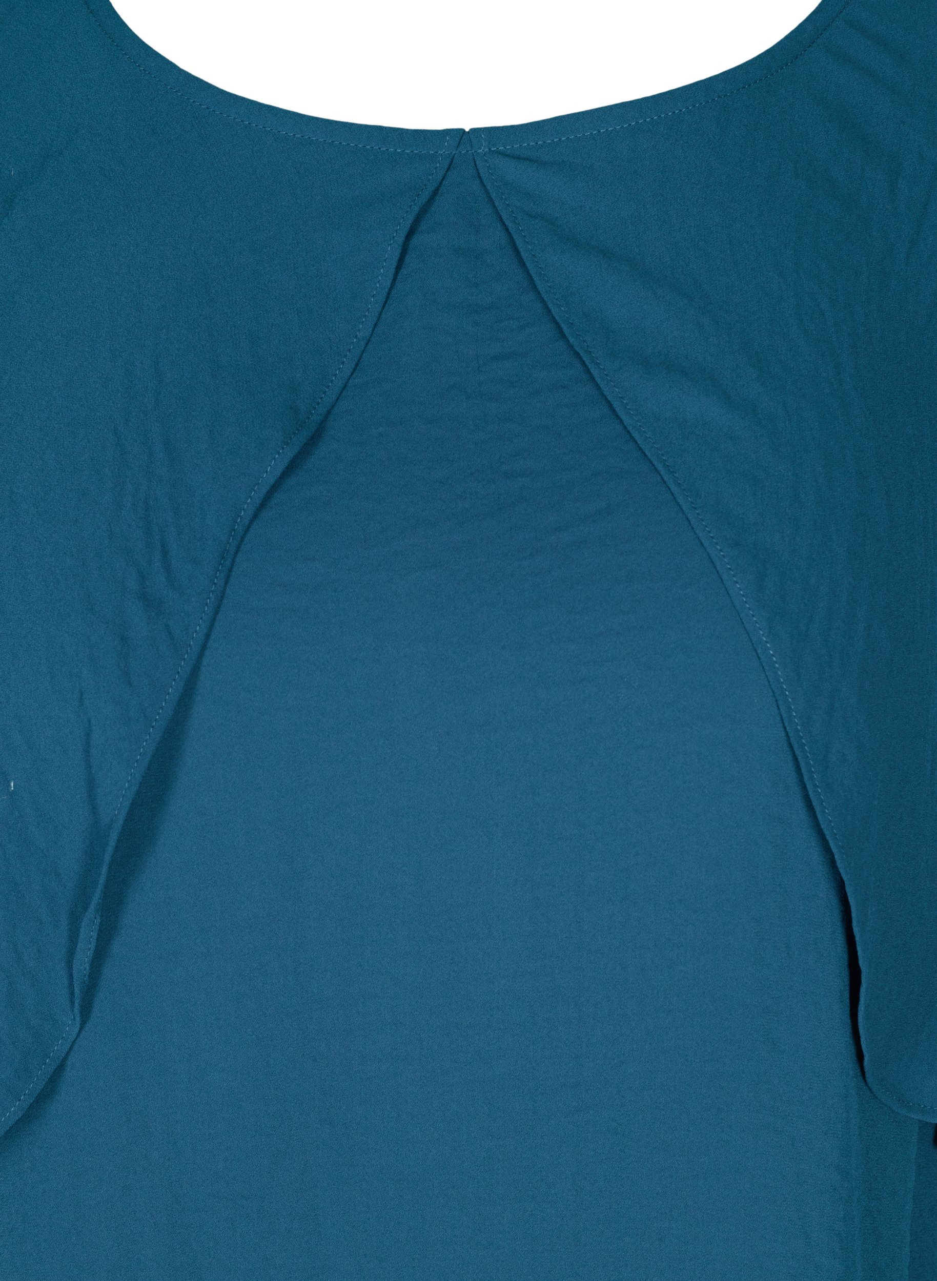 Bluse mit Ballonärmeln und Smock, Majolica Blue, Packshot image number 2