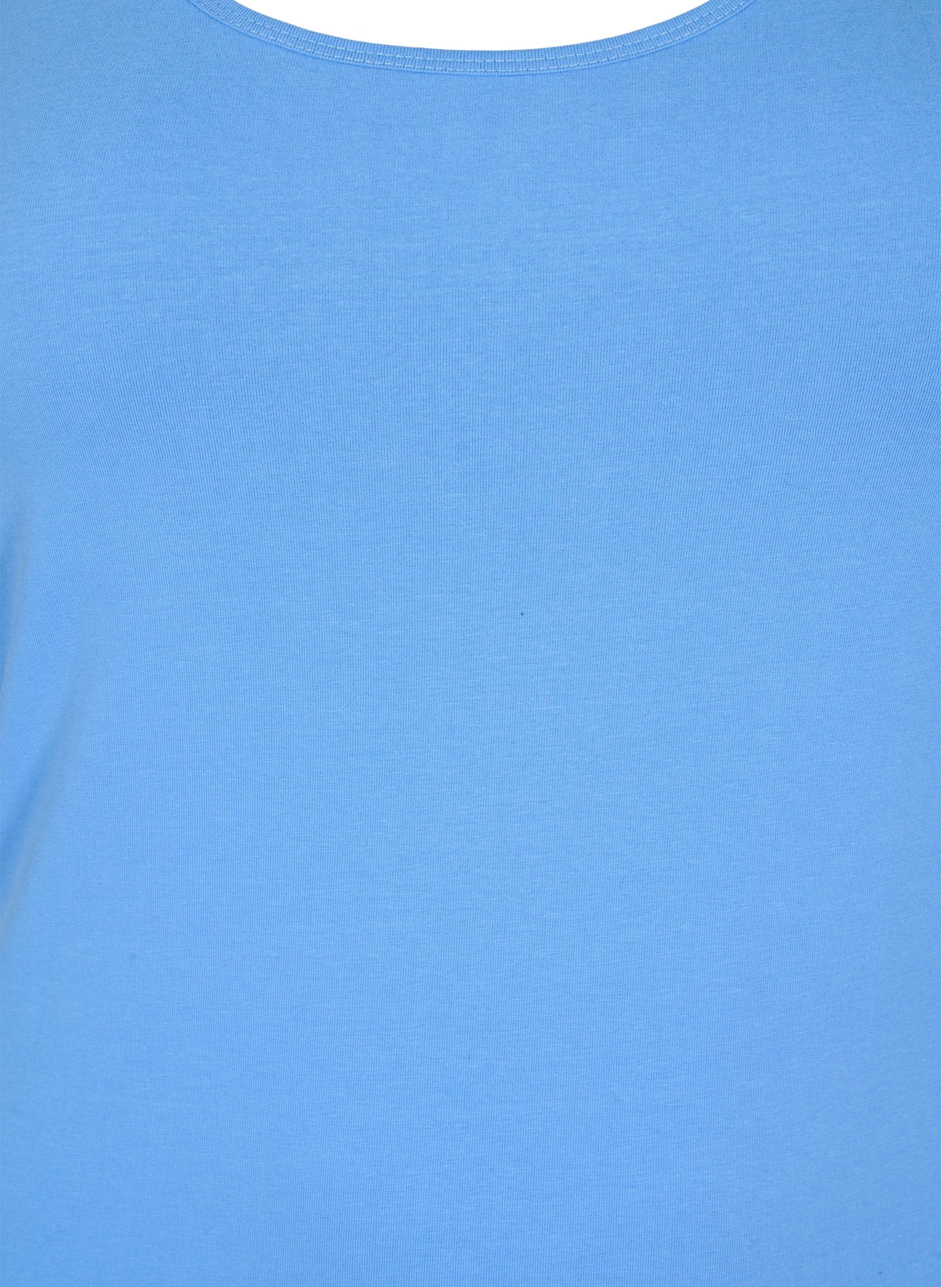 Einfarbiges basic Top aus Baumwolle, Ultramarine, Packshot image number 2