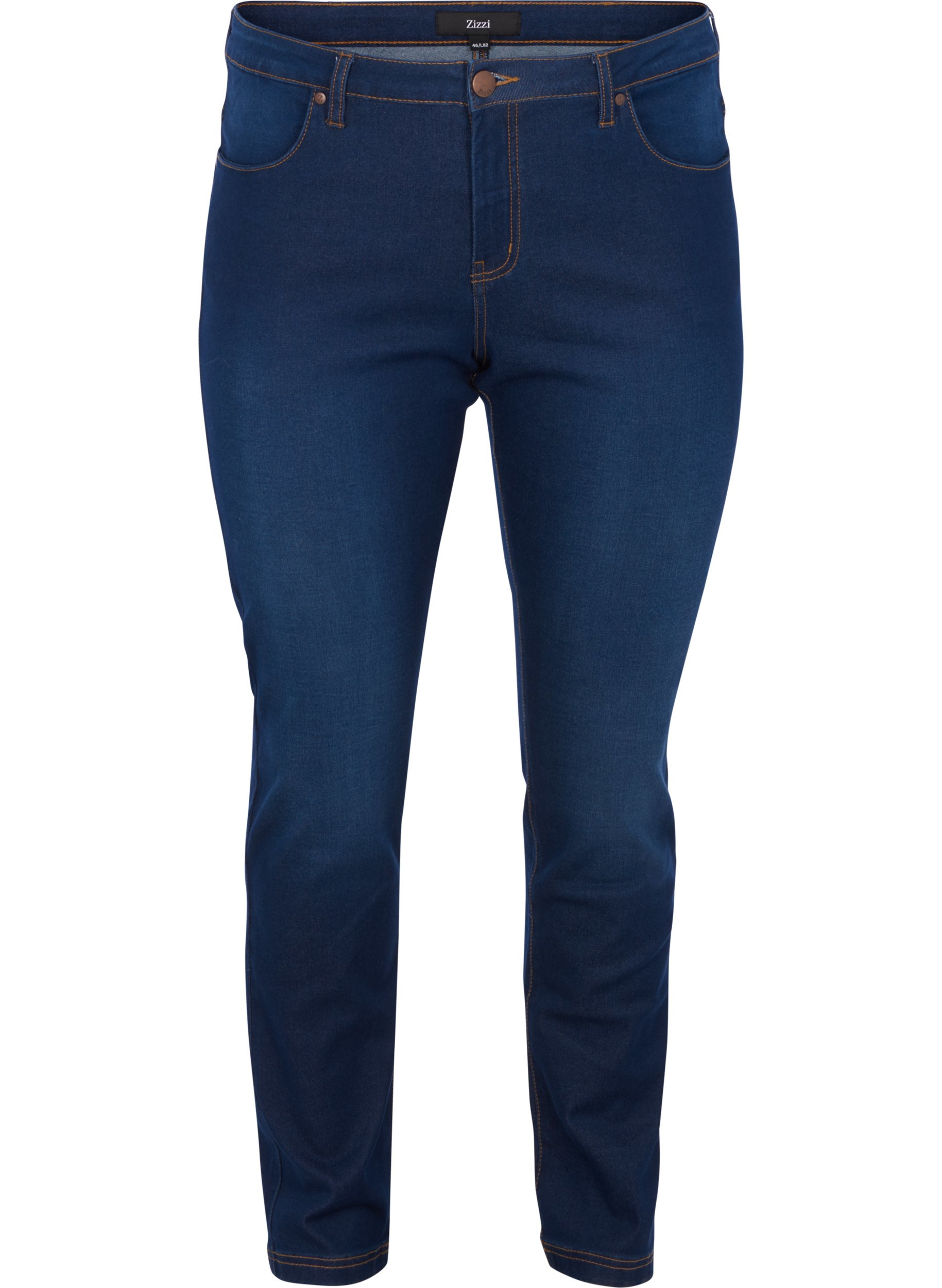 Slim Fit Emily Jeans mit normaler Taille, Blue denim, Packshot image number 0